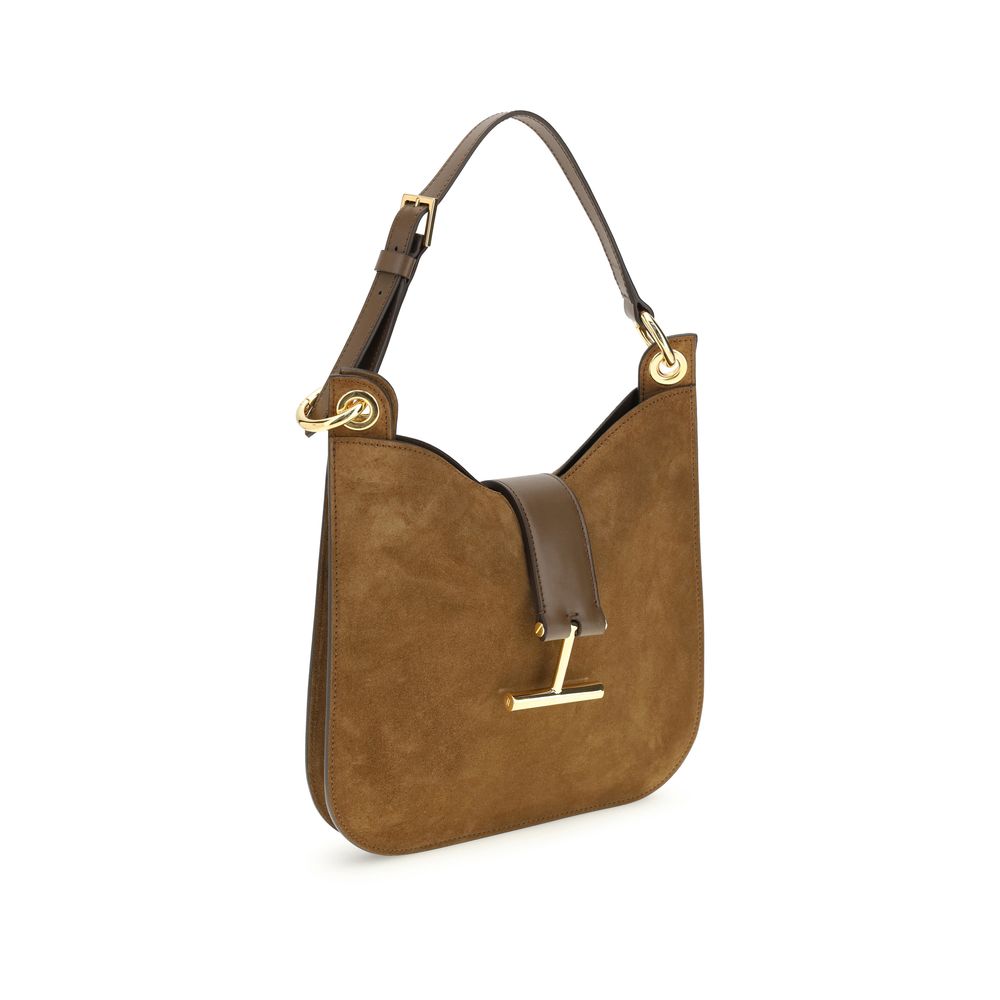 Tom Ford Braune Kalbsleder Bos Taurus Schultertasche-2