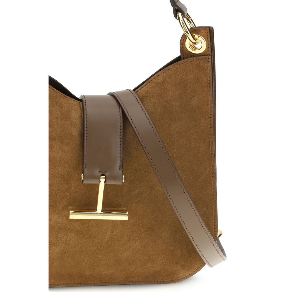 Tom Ford Braune Kalbsleder Bos Taurus Schultertasche-4