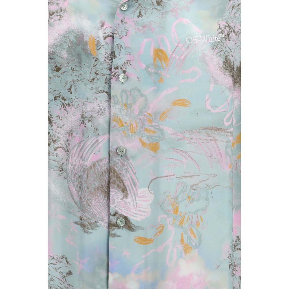 Off-White Multicolor Viscose Hemd mit Muster-3