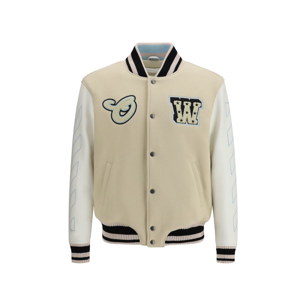 Off-White Beige Wool Bomber-1