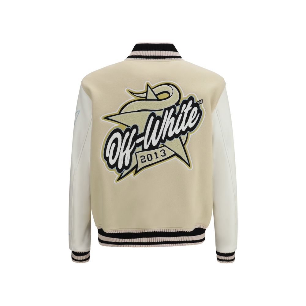 Off-White Beige Wool Bomber-2