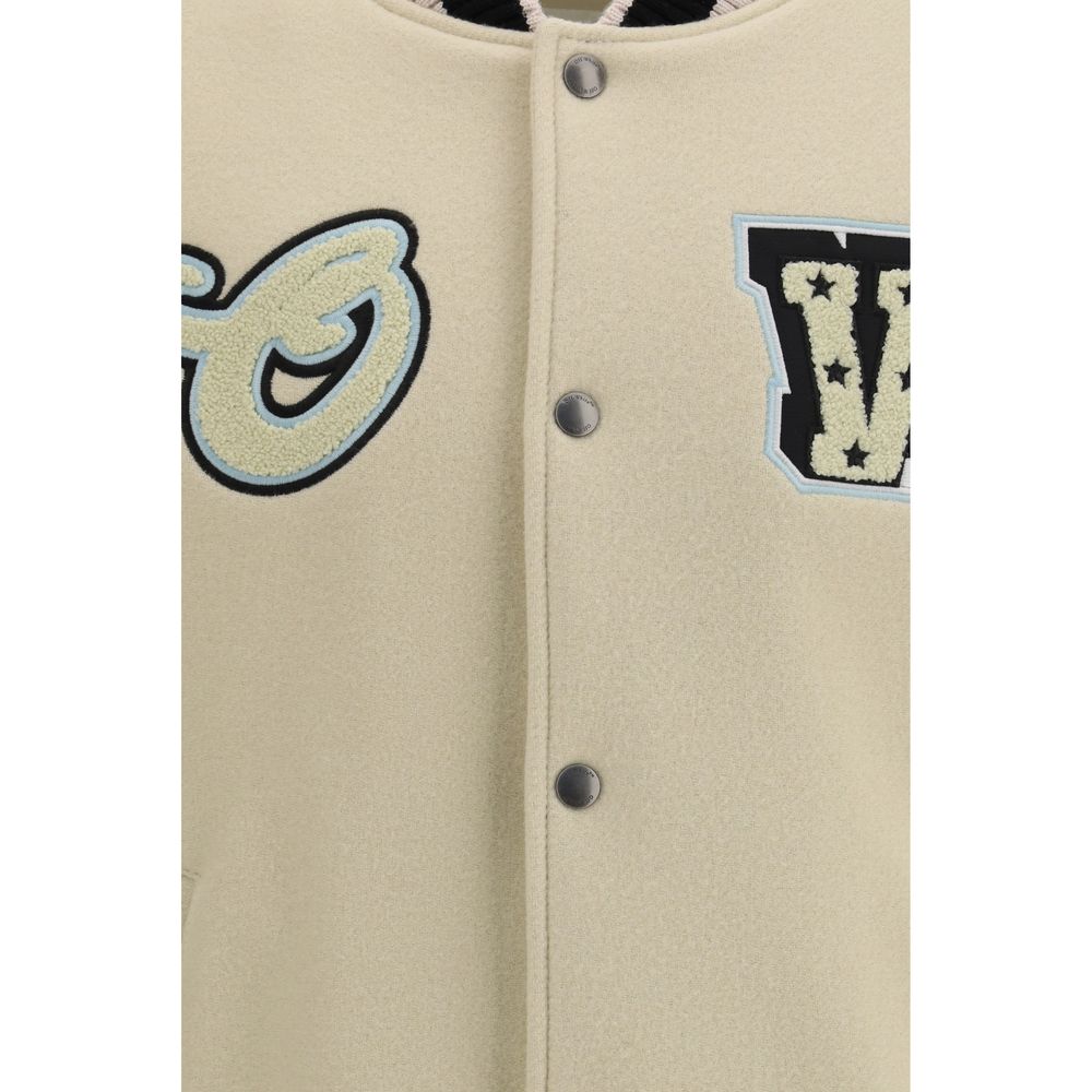 Off-White Beige Wool Bomber-3