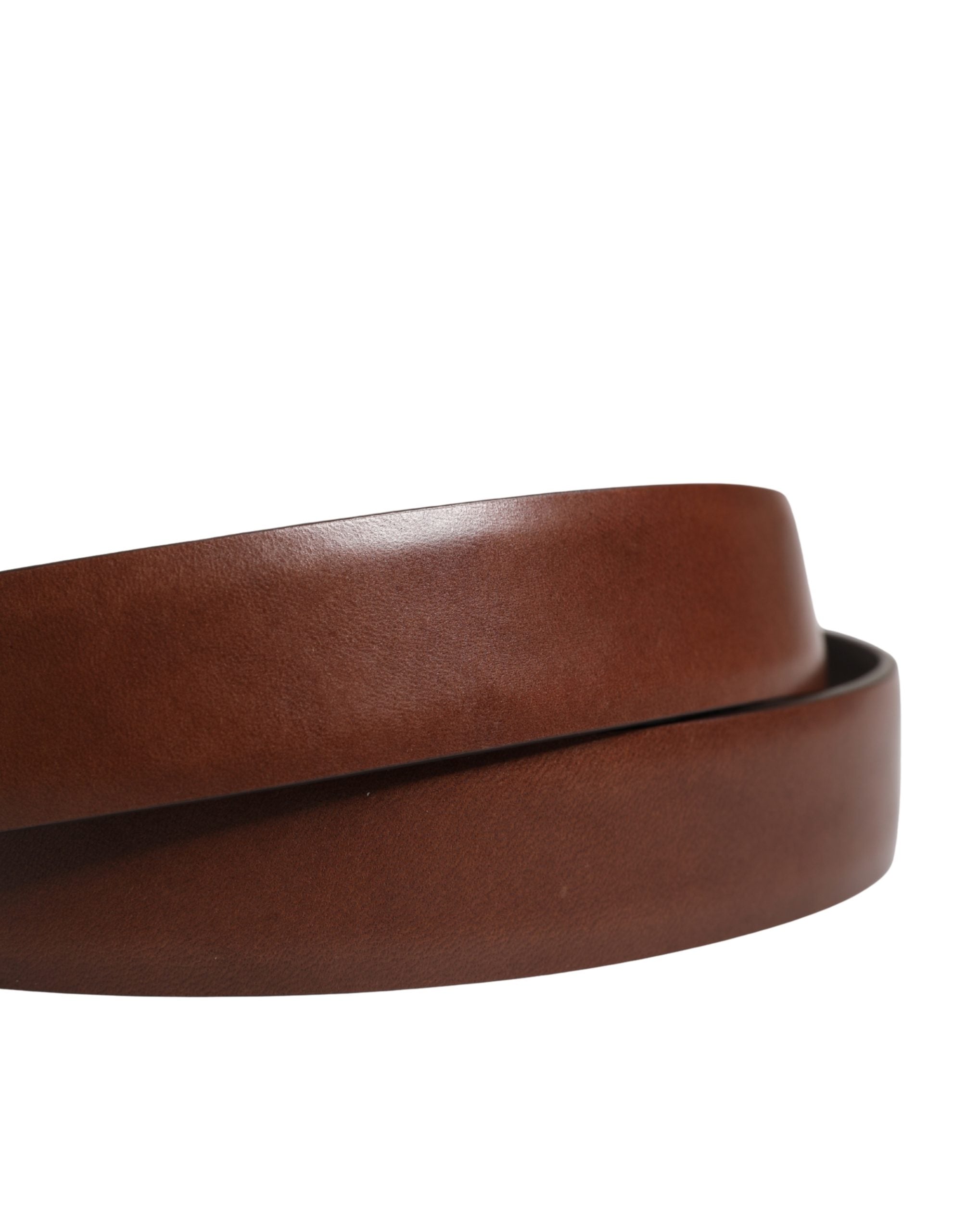 Dolce & Gabbana Men's Brown Leather Belt with Classic Metal Buckle-4