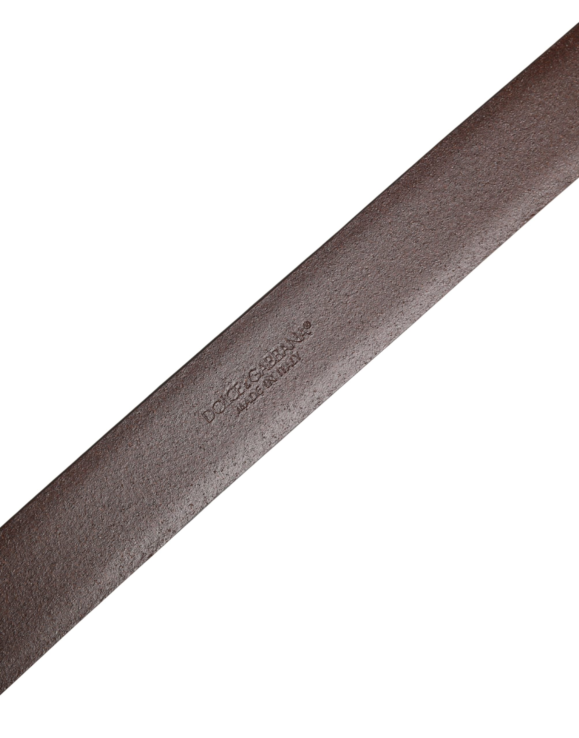 Dolce & Gabbana Men's Brown Leather Belt with Classic Metal Buckle-5