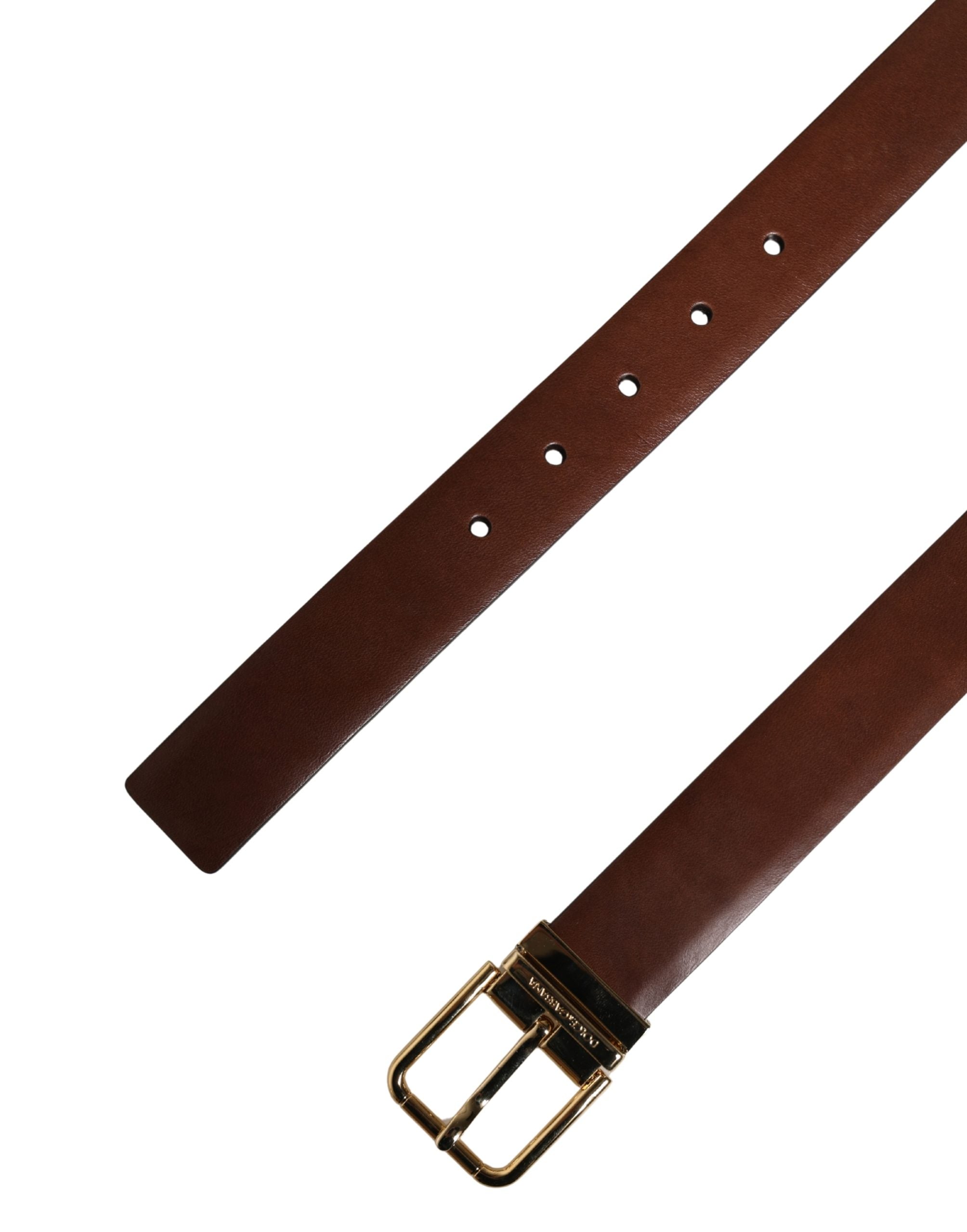 Dolce & Gabbana Men's Brown Leather Belt with Classic Metal Buckle-6