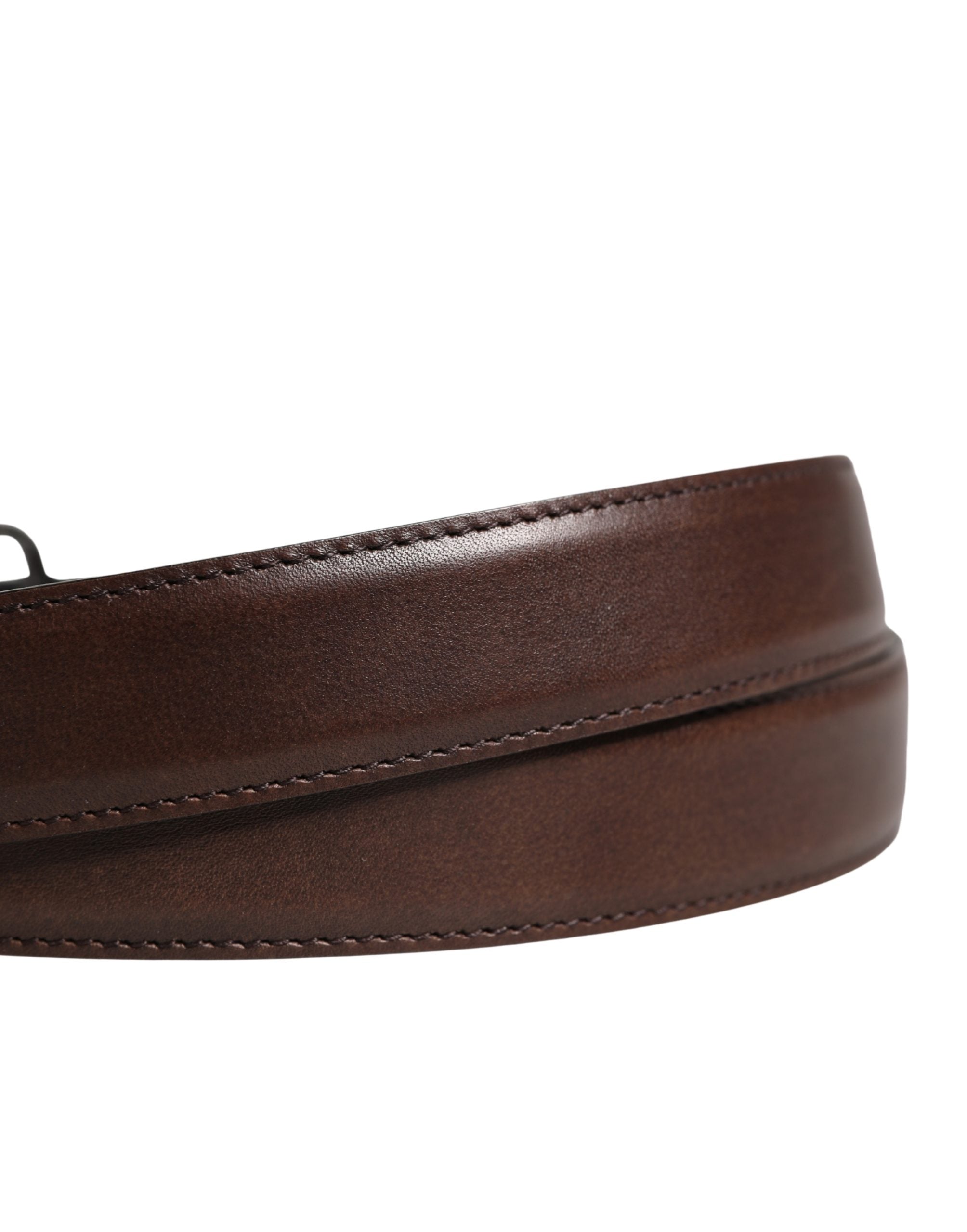 Dolce & Gabbana Herren Gürtel aus braunem Leder mit klassischer Metallschnalle-5