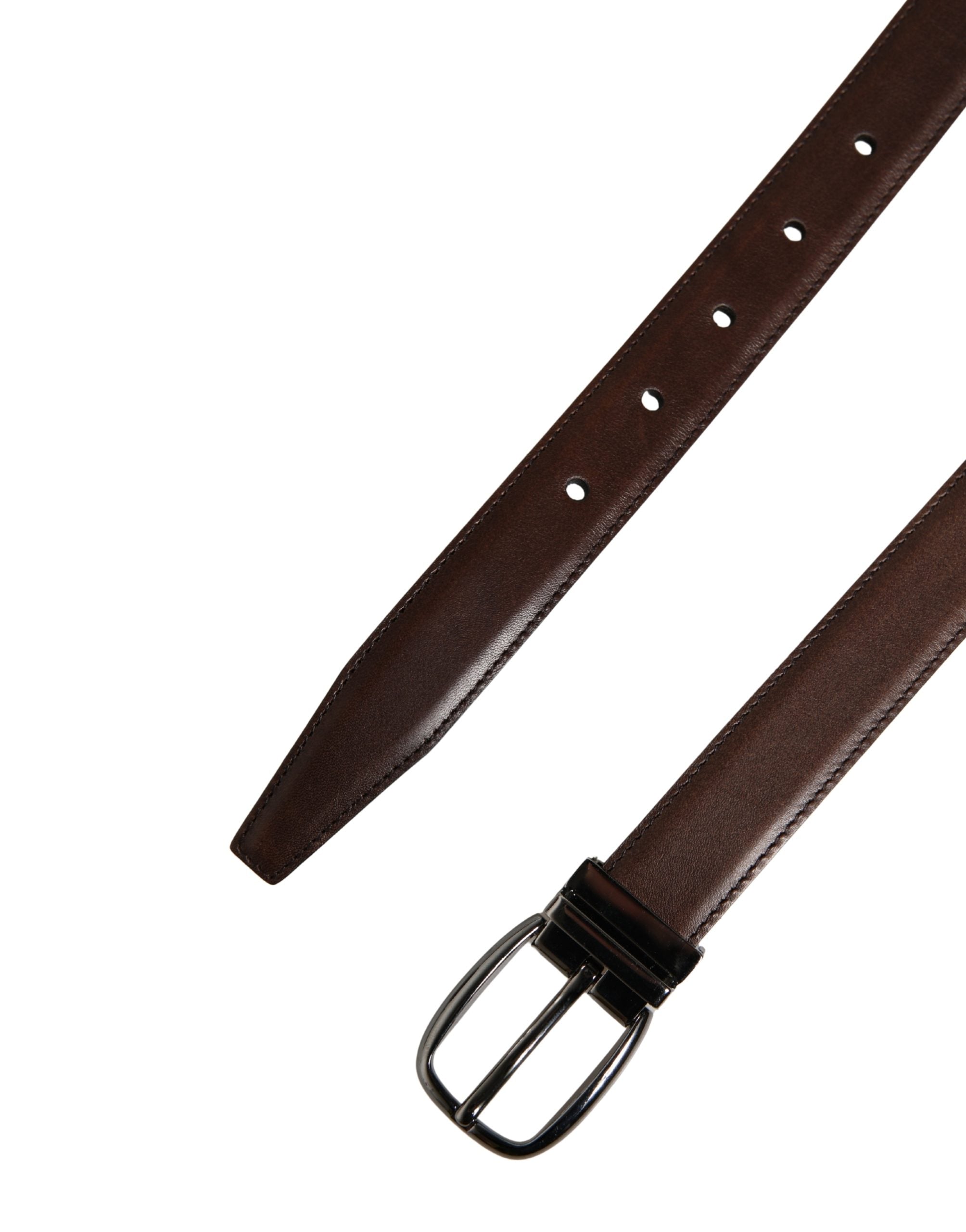 Dolce & Gabbana Herren Gürtel aus braunem Leder mit klassischer Metallschnalle-6