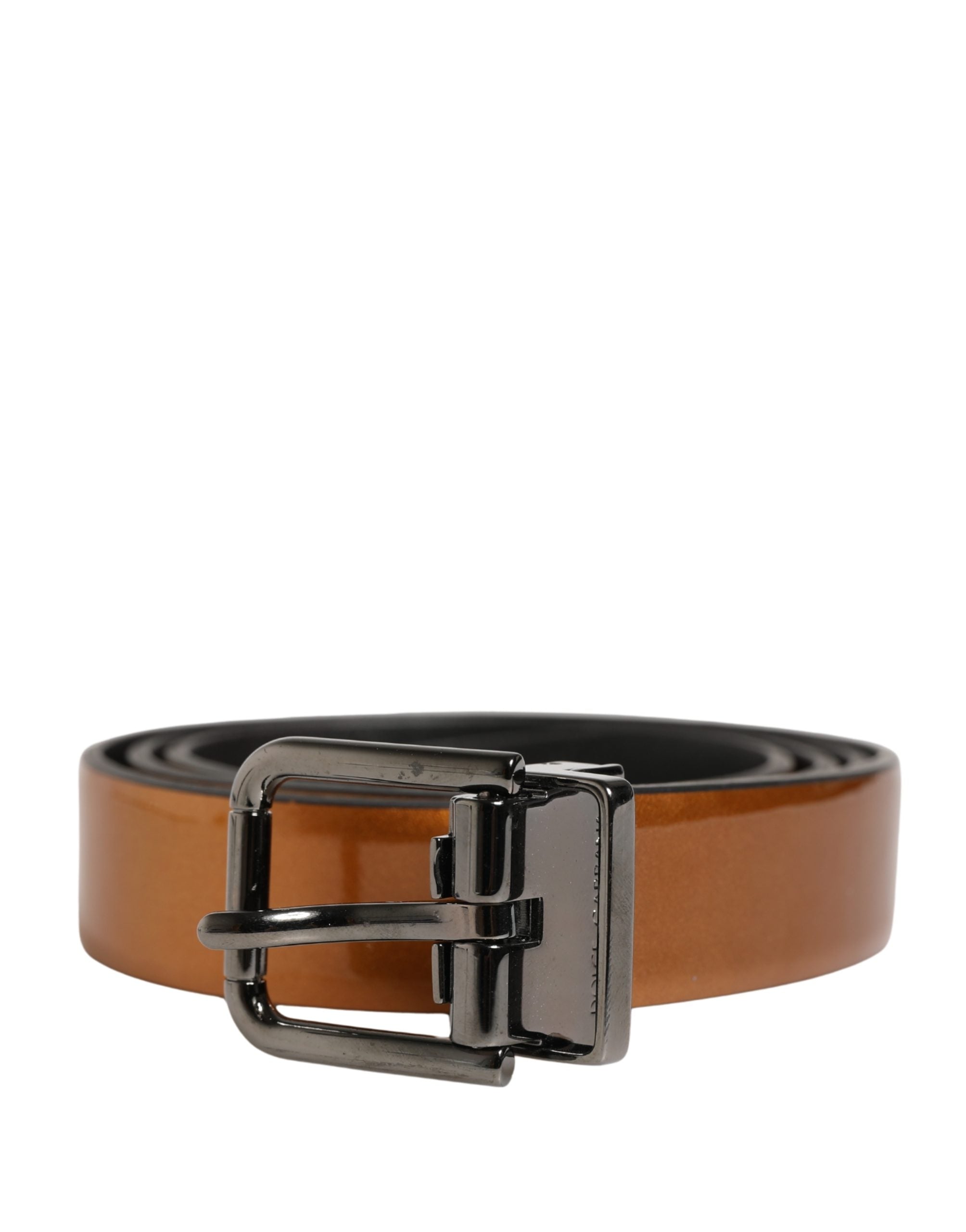 Dolce & Gabbana Men's Brown Leather Belt with Classic Metal Buckle-2
