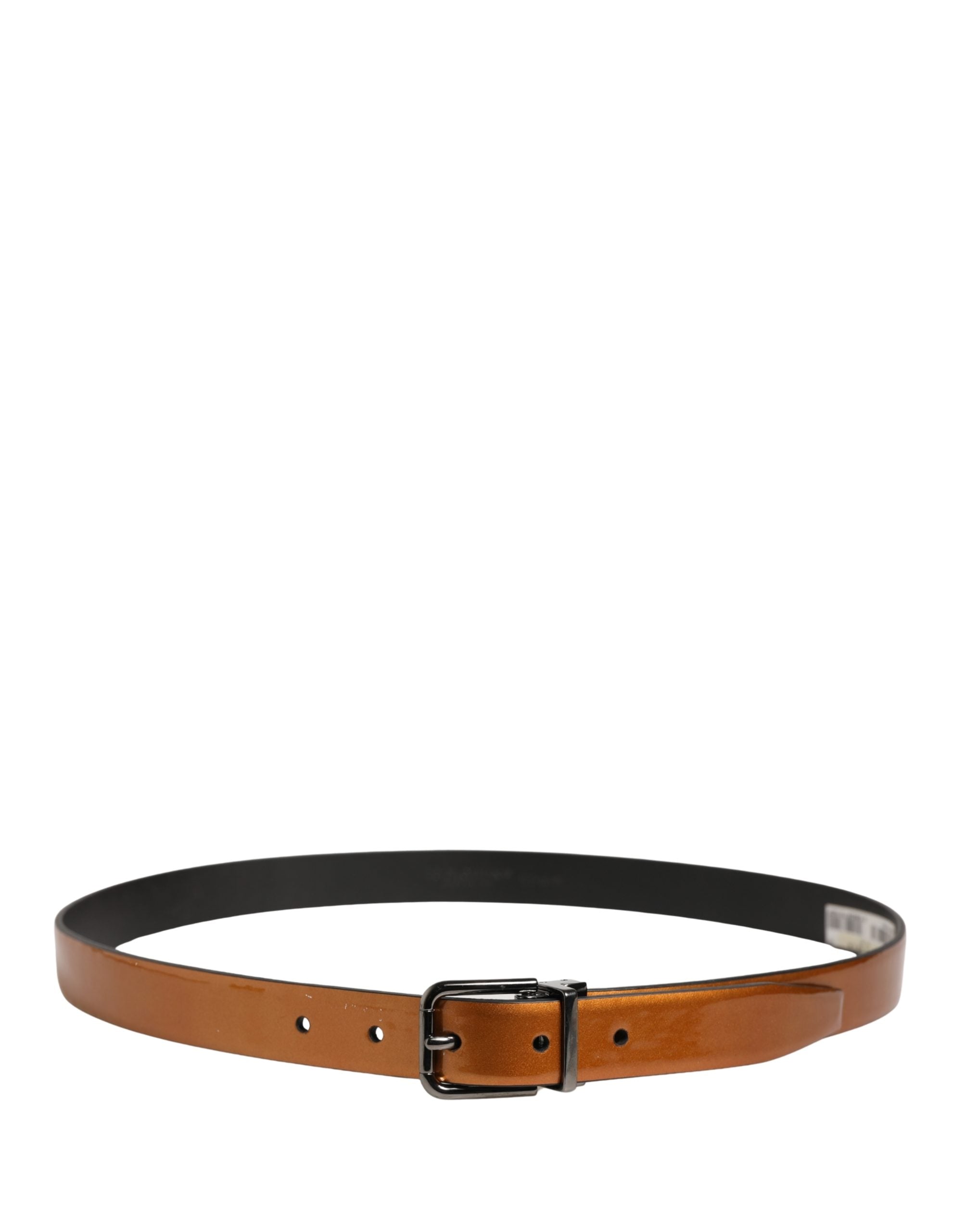 Dolce & Gabbana Men's Brown Leather Belt with Classic Metal Buckle-3