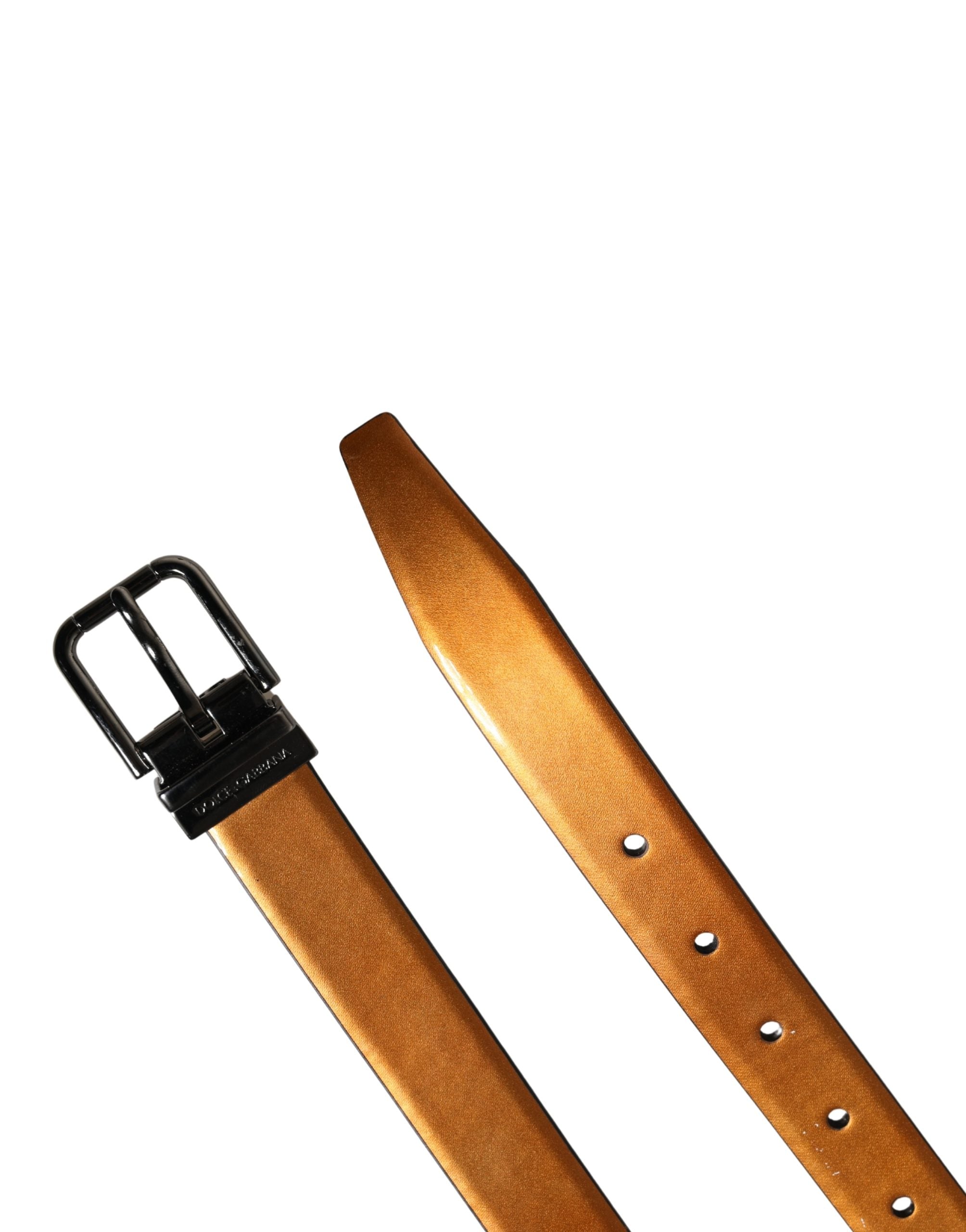 Dolce & Gabbana Men's Brown Leather Belt with Classic Metal Buckle-7