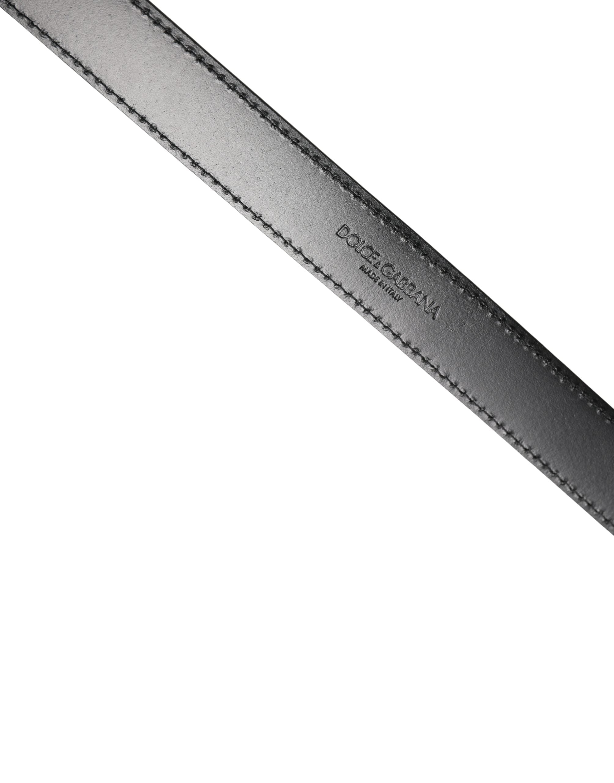 Dolce & Gabbana Men's Belt with Black Marble-Effect Leather and DG Logo Buckle-6
