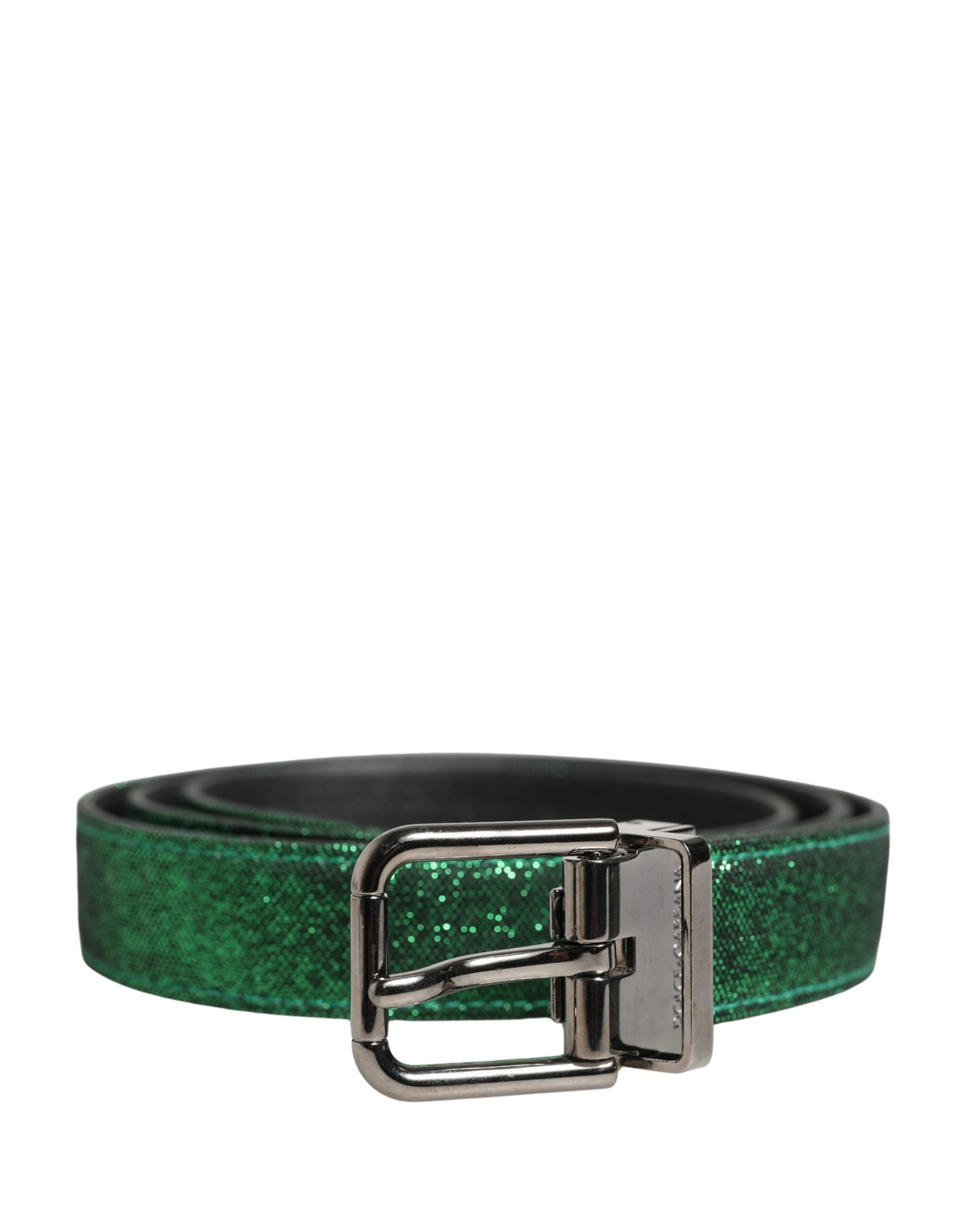 Dolce & Gabbana Men's Belt in Green Lurex-Polyester with Metal Buckle-2