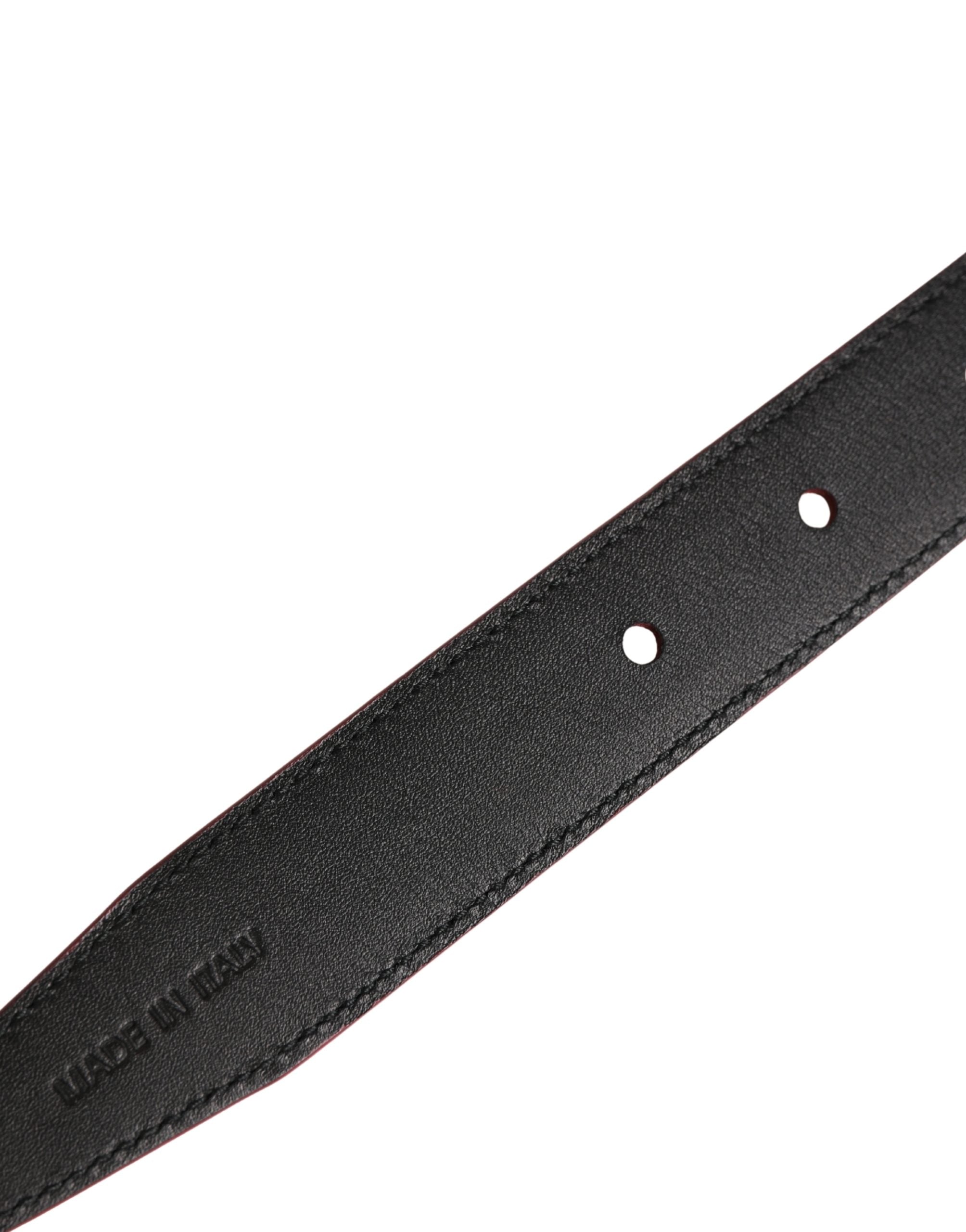 Dolce & Gabbana Men's Pink Classic Leather Belt with Metal Buckle-6