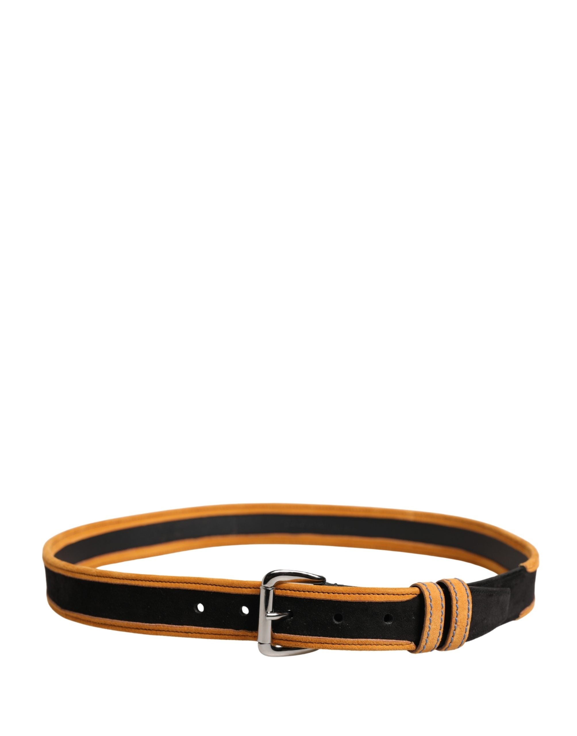 Dolce & Gabbana Herren Gürtel Schwarz Orange Polyester Metallschnalle-3