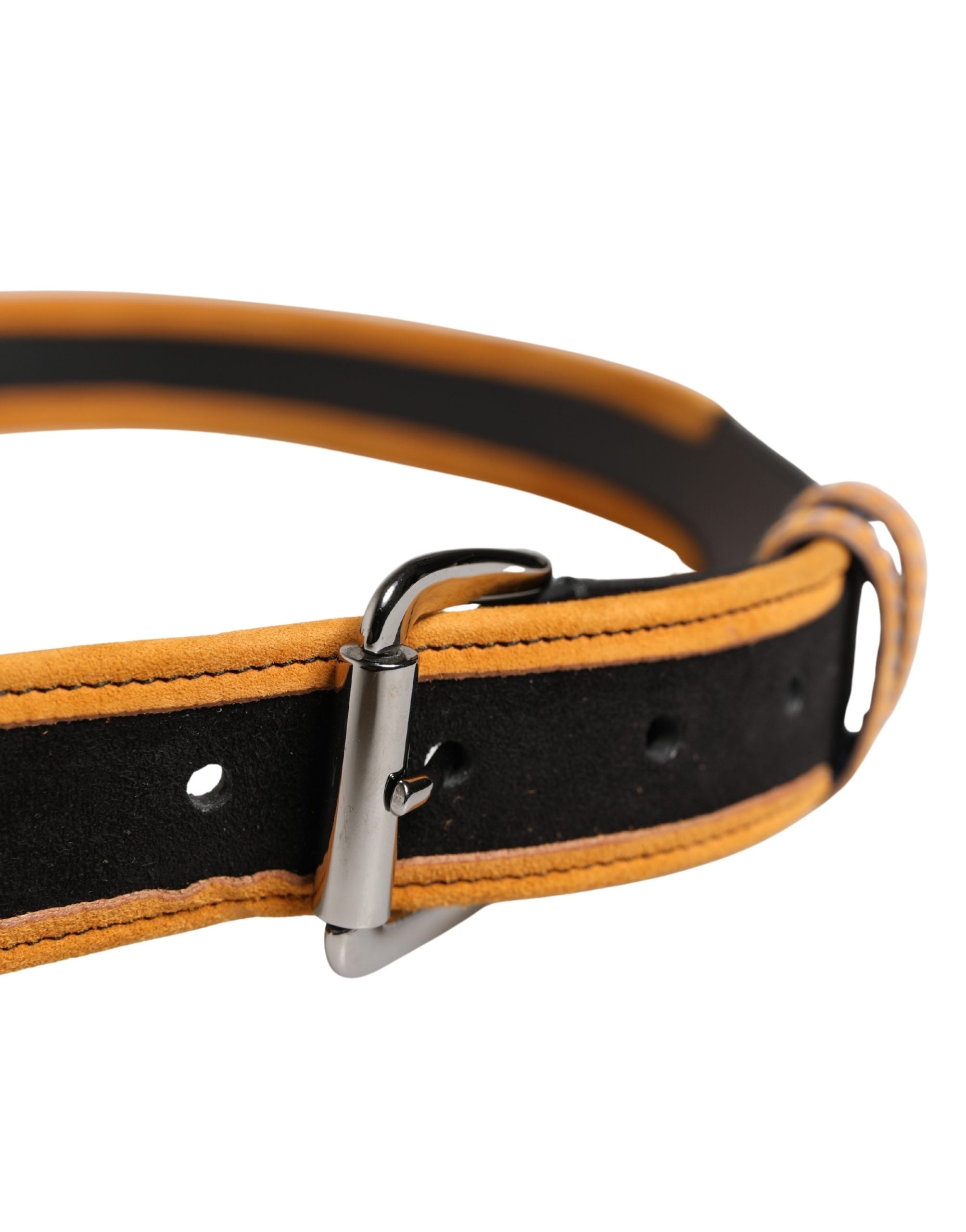 Dolce & Gabbana Herren Gürtel Schwarz Orange Polyester Metallschnalle-4