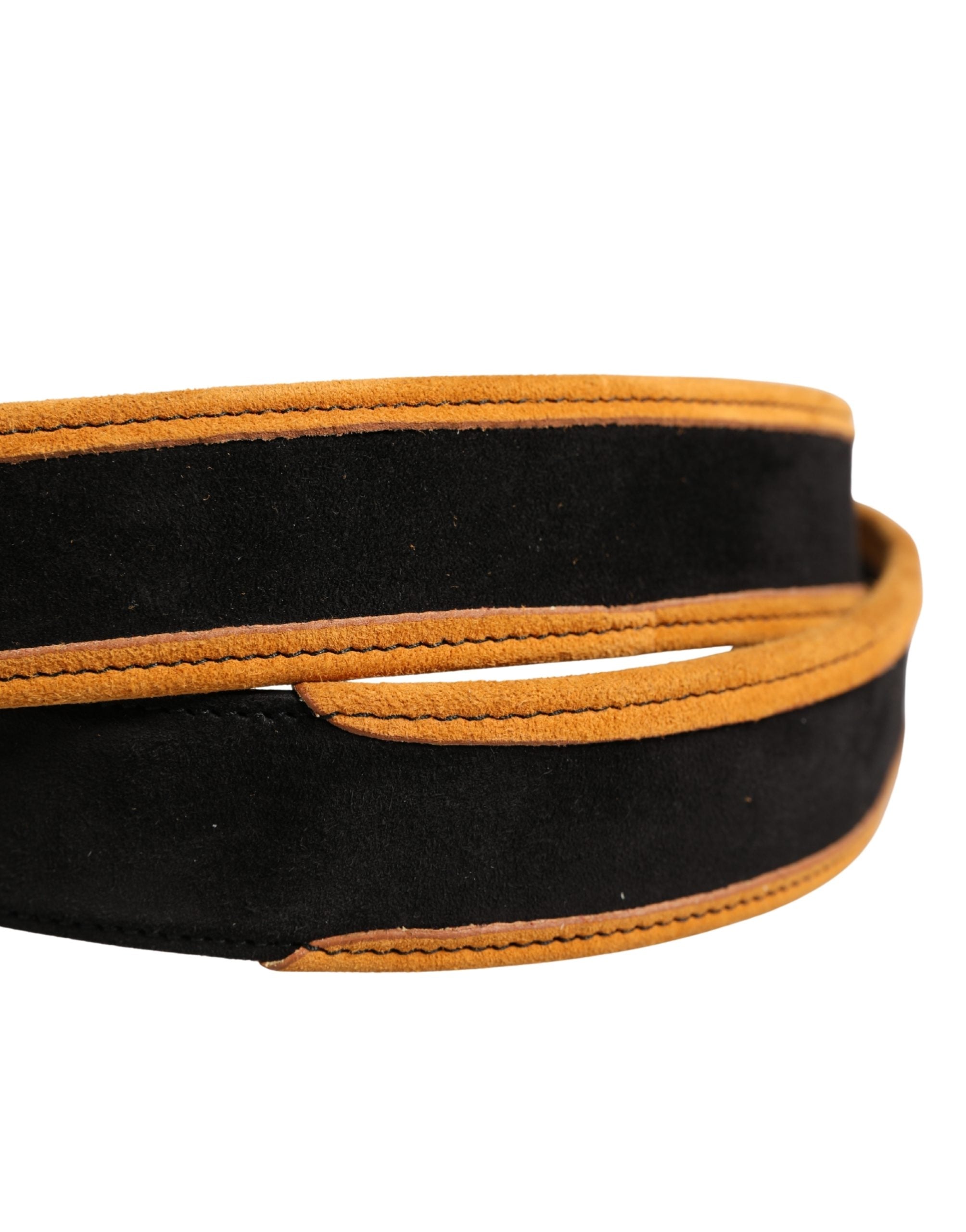 Dolce & Gabbana Herren Gürtel Schwarz Orange Polyester Metallschnalle-5