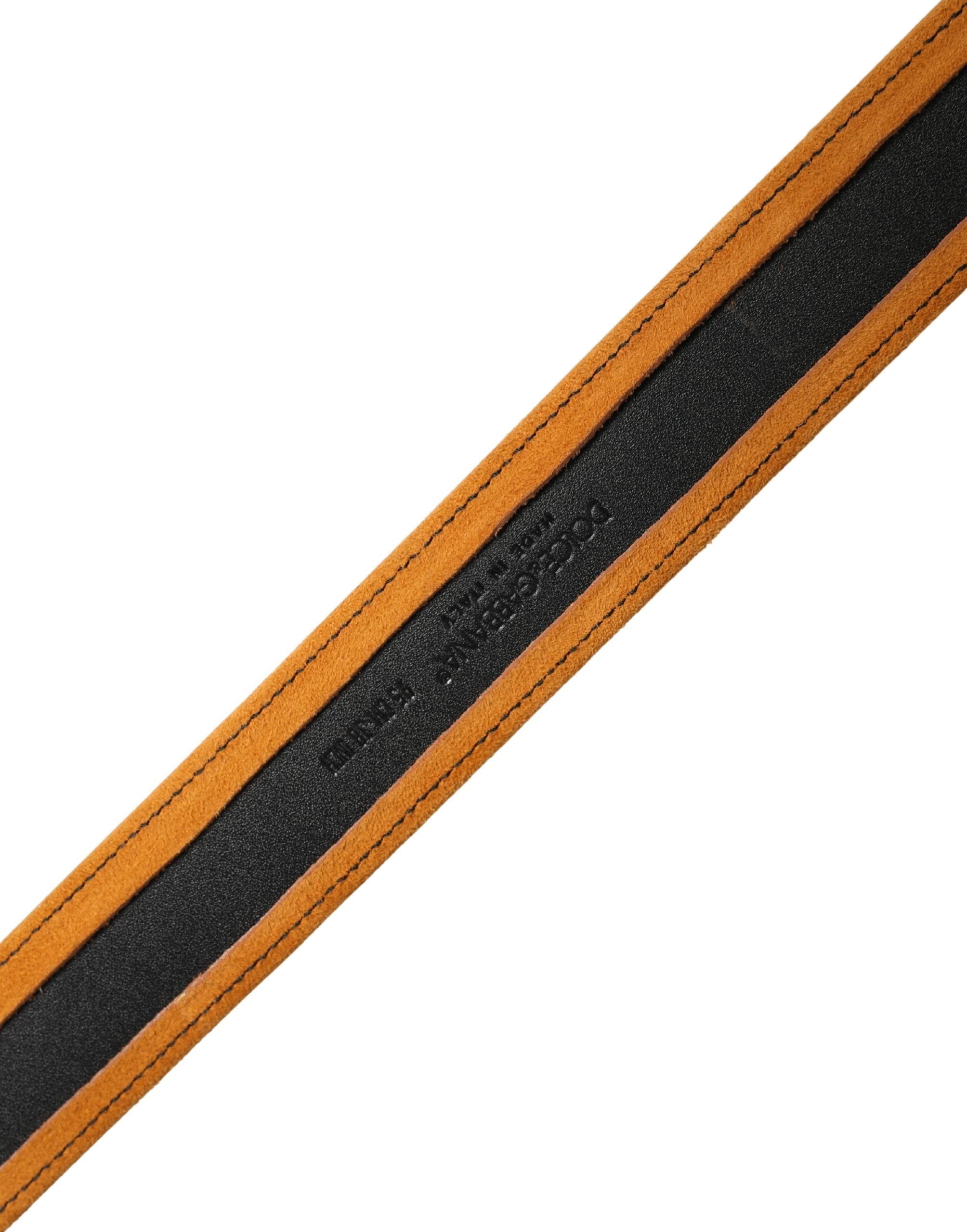 Dolce & Gabbana Herren Gürtel Schwarz Orange Polyester Metallschnalle-6