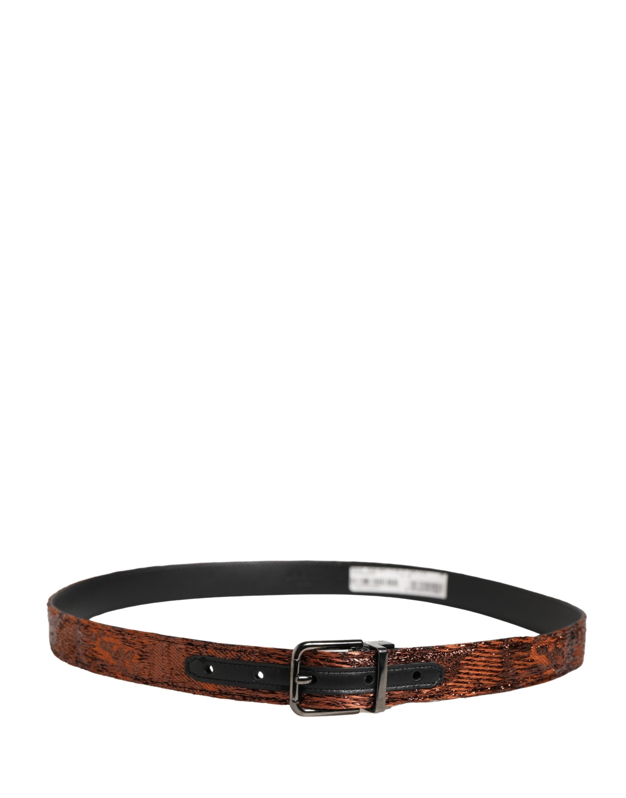 Dolce & Gabbana Men's Belt in Brown Polyester with Classic Metal Buckle-3