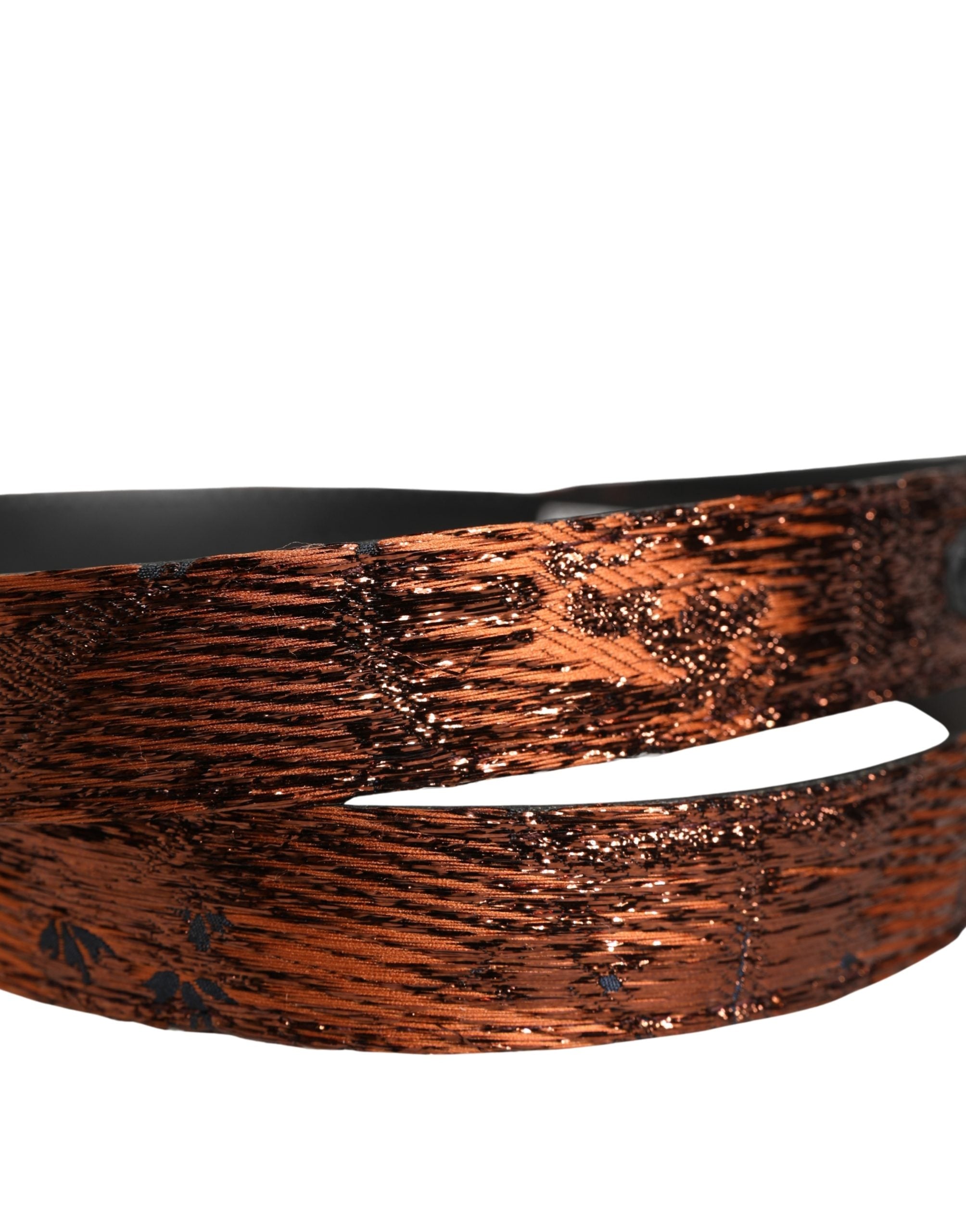 Dolce & Gabbana Men's Belt in Brown Polyester with Classic Metal Buckle-5