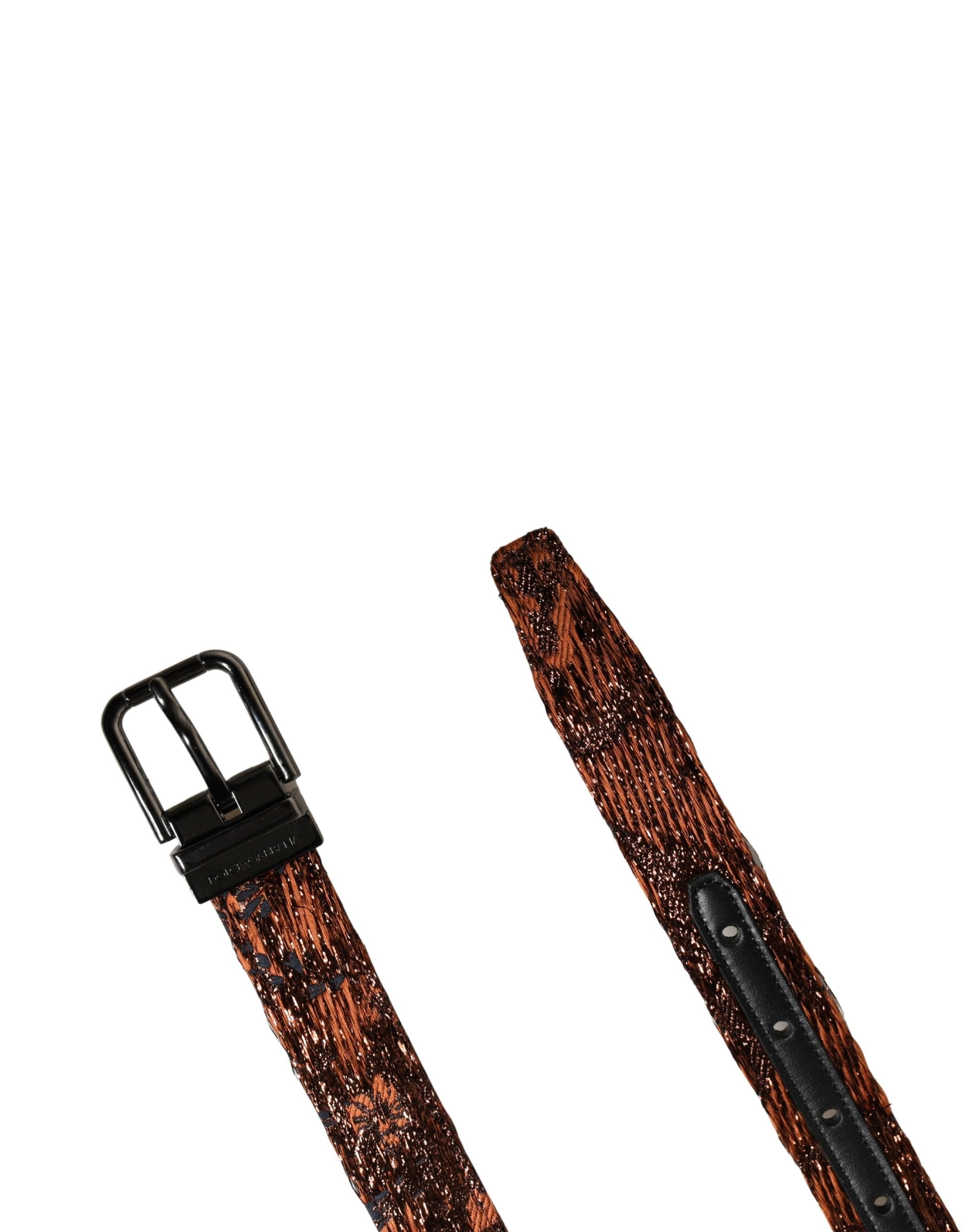Dolce & Gabbana Men's Belt in Brown Polyester with Classic Metal Buckle-6