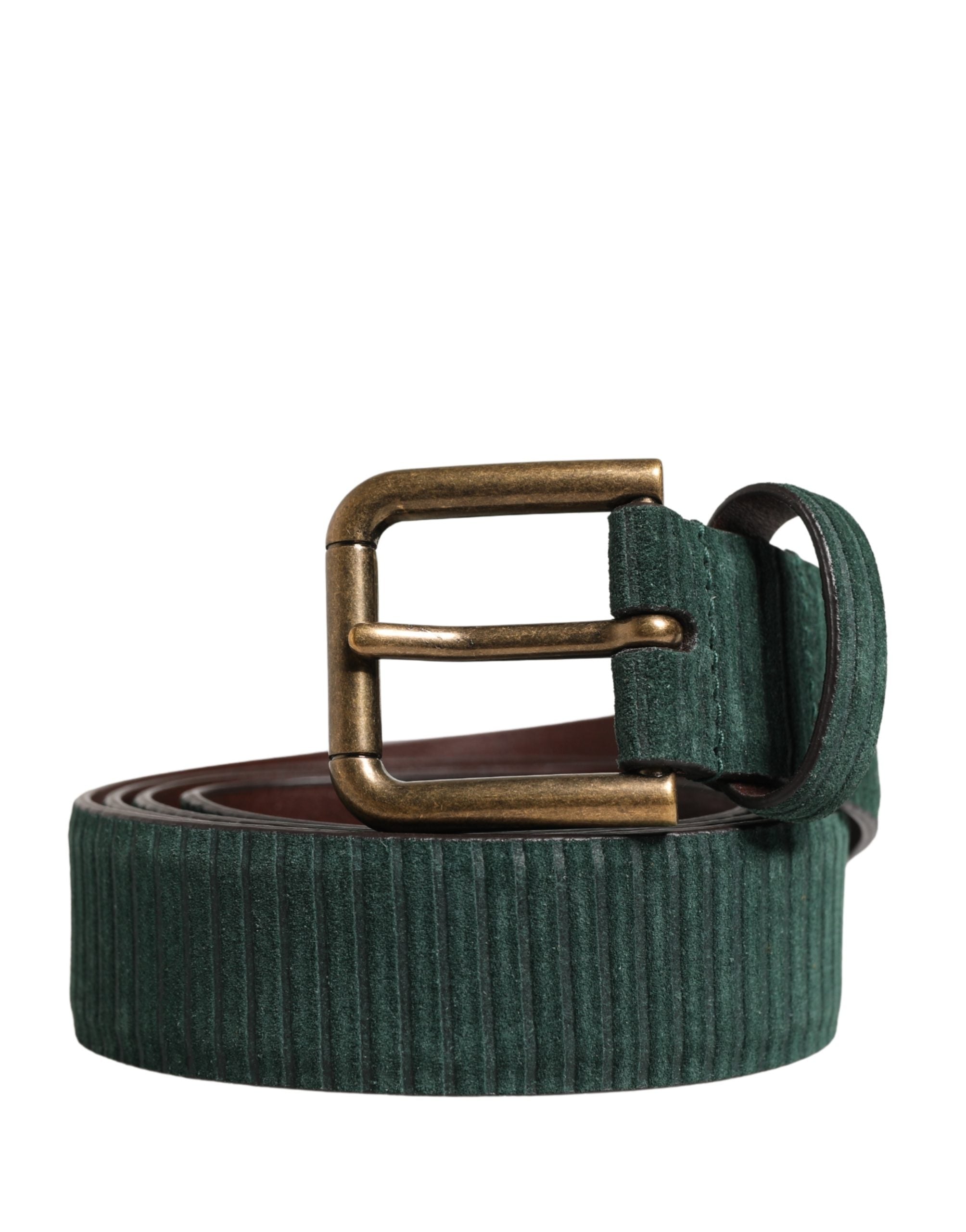 Dolce & Gabbana Men's Green Suede Leather Belt with Metal Buckle-2