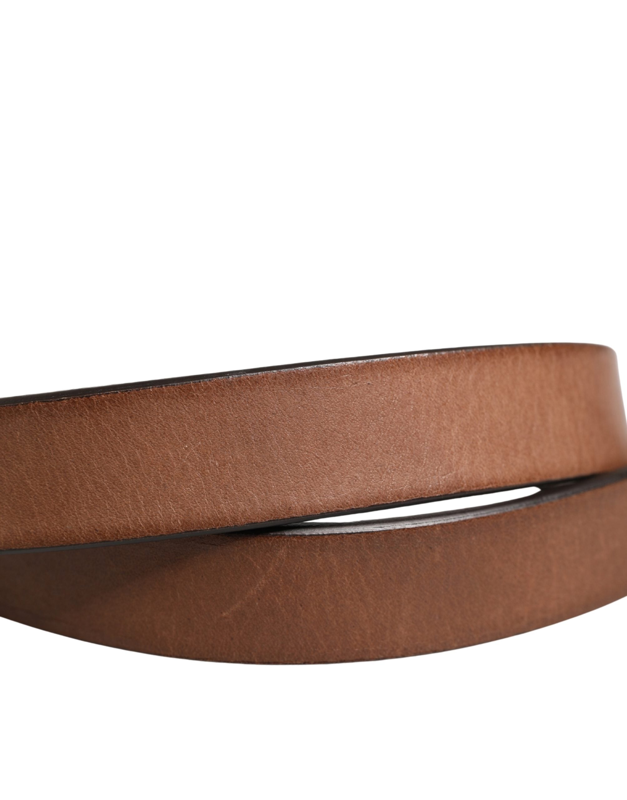 Dolce & Gabbana Men's Brown Leather Belt with Classic Metal Buckle-7