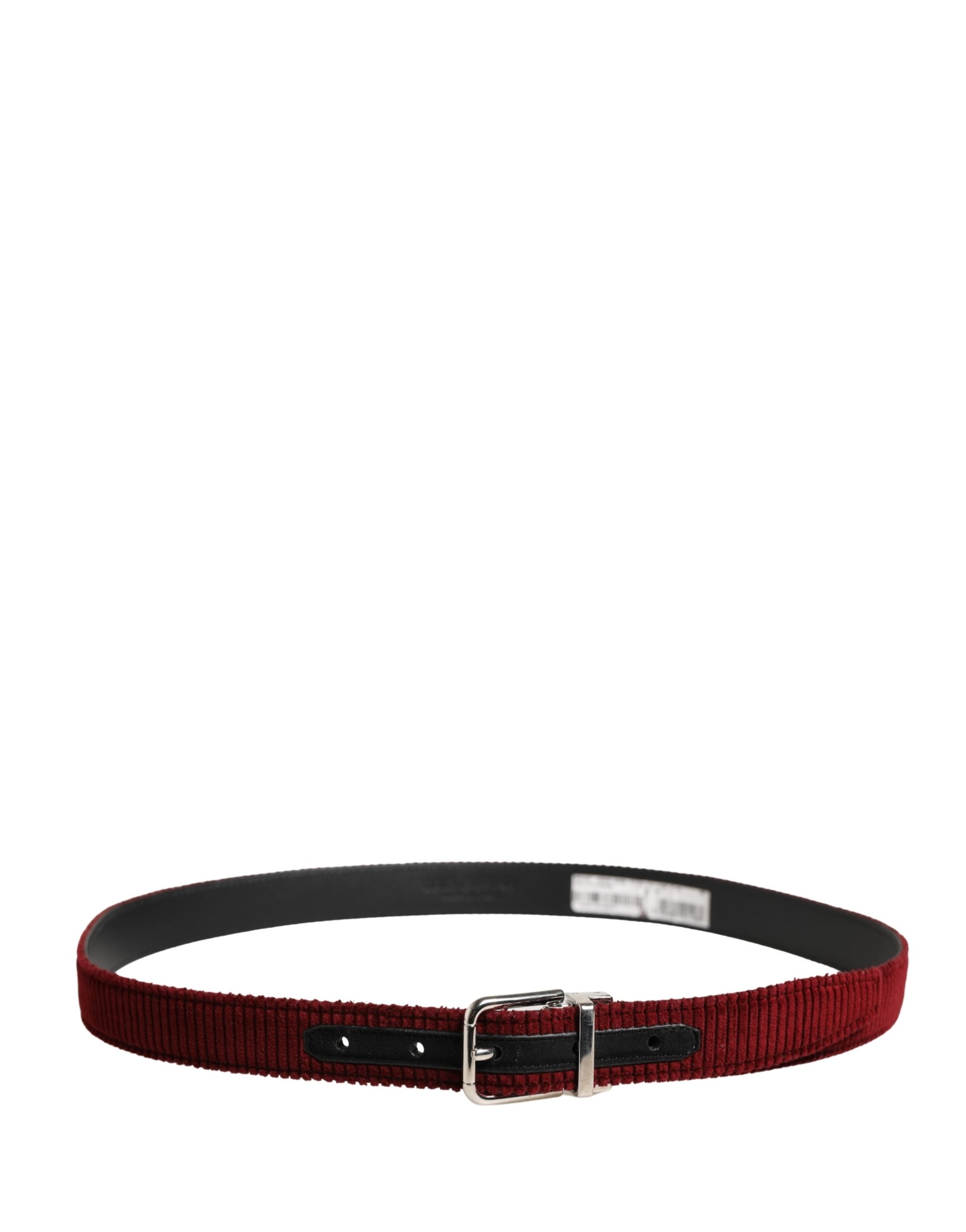 Dolce & Gabbana Herren Gürtel aus rotem Samtleder mit Metallschnalle-3
