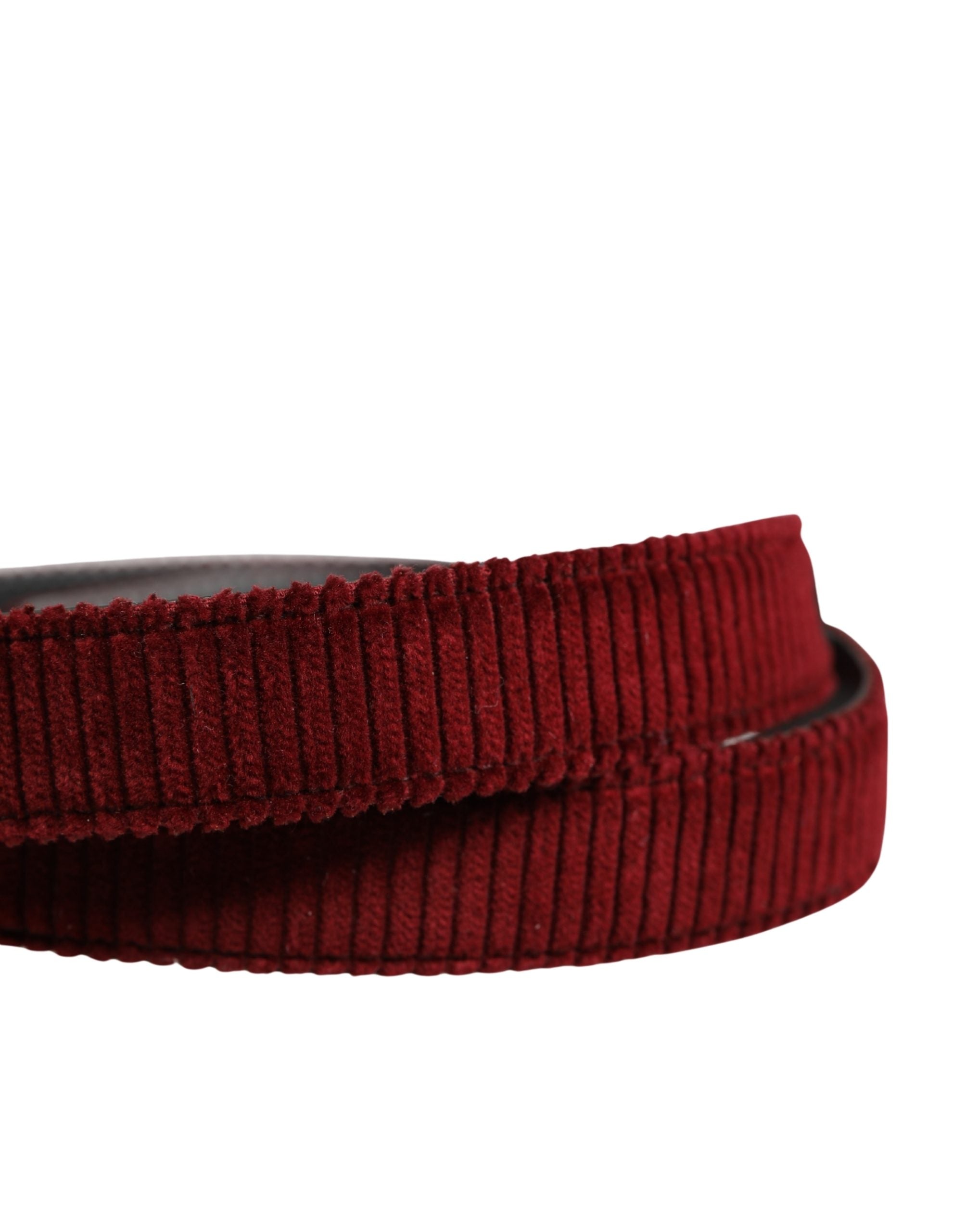 Dolce & Gabbana Herren Gürtel aus rotem Samtleder mit Metallschnalle-5