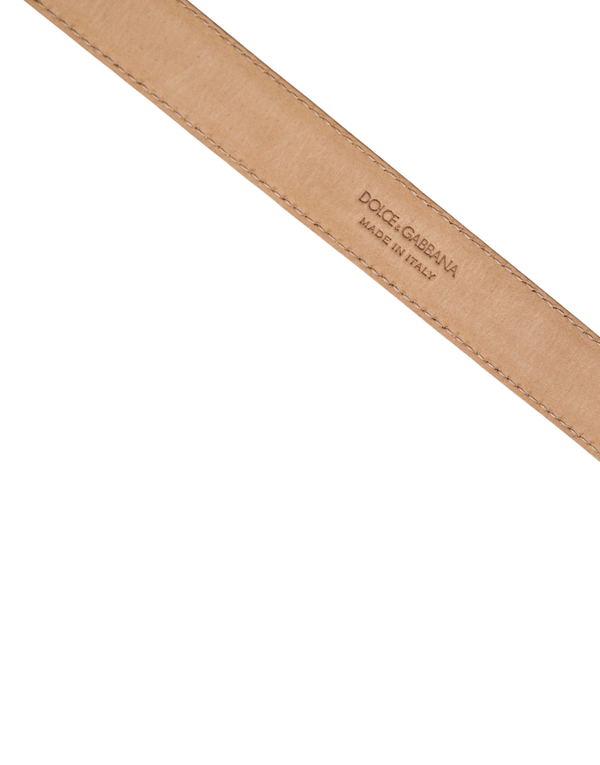 Dolce & Gabbana Men's Yellow Leather Belt with Classic Metal Buckle-5
