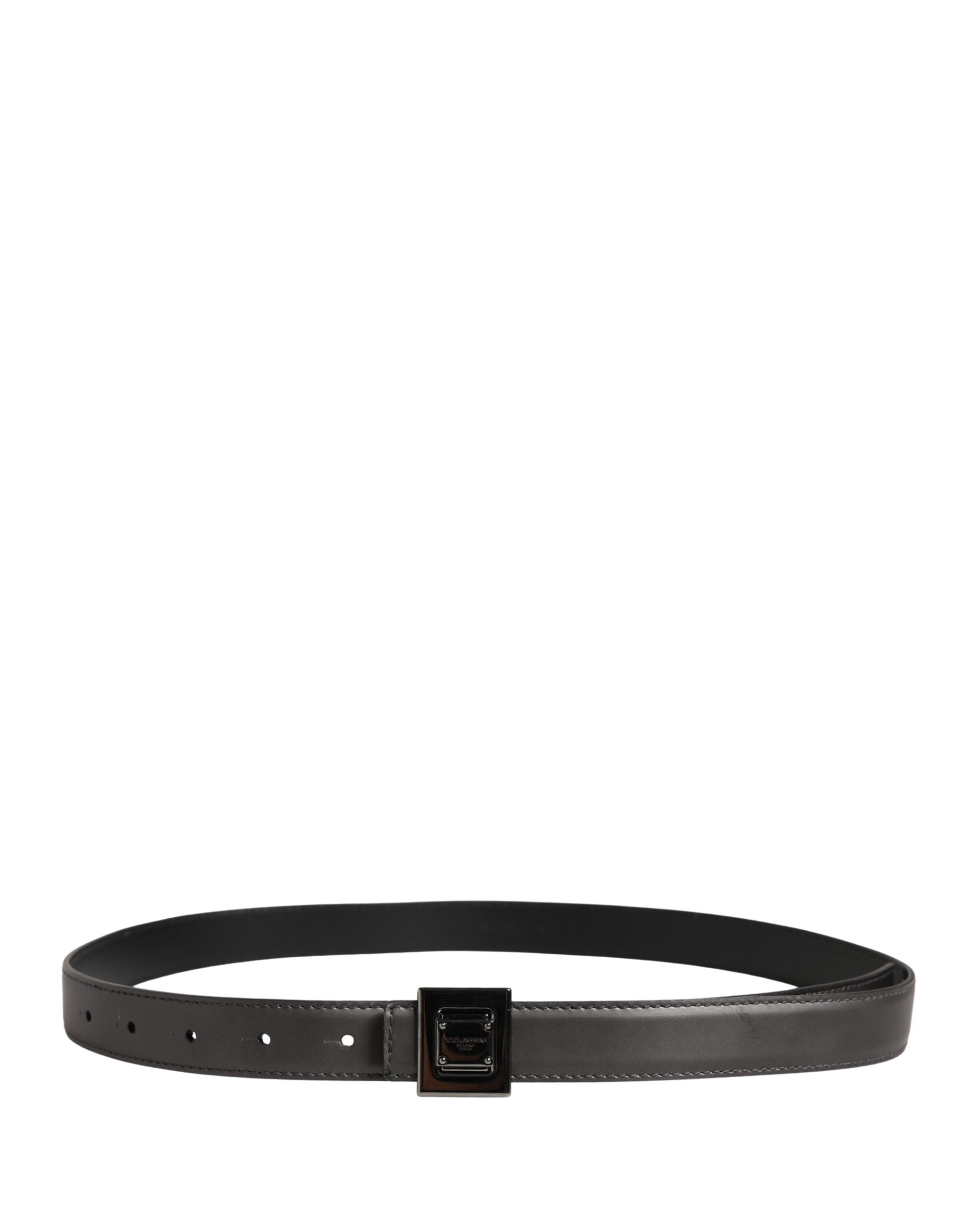 Dolce & Gabbana Men's Belt with Silver Classic Leather Buckle and Square Pin-3