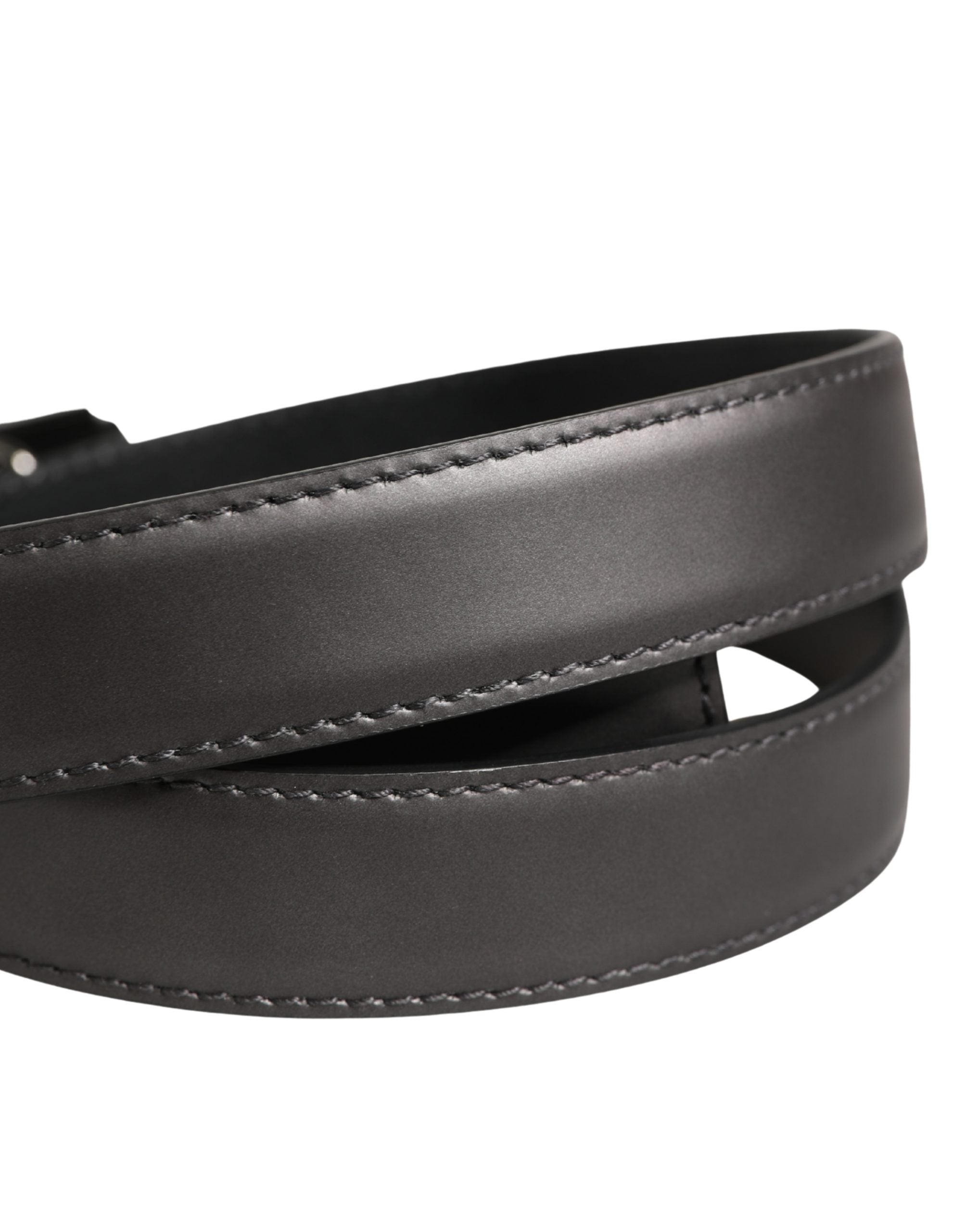 Dolce & Gabbana Men's Belt with Silver Classic Leather Buckle and Square Pin-5