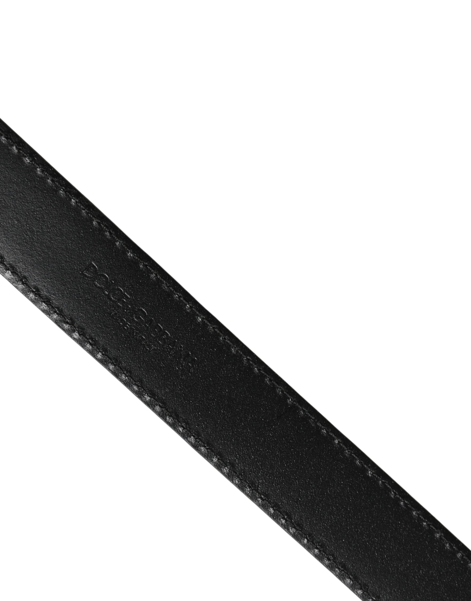 Dolce & Gabbana Men's Belt with Silver Classic Leather Buckle and Square Pin-6