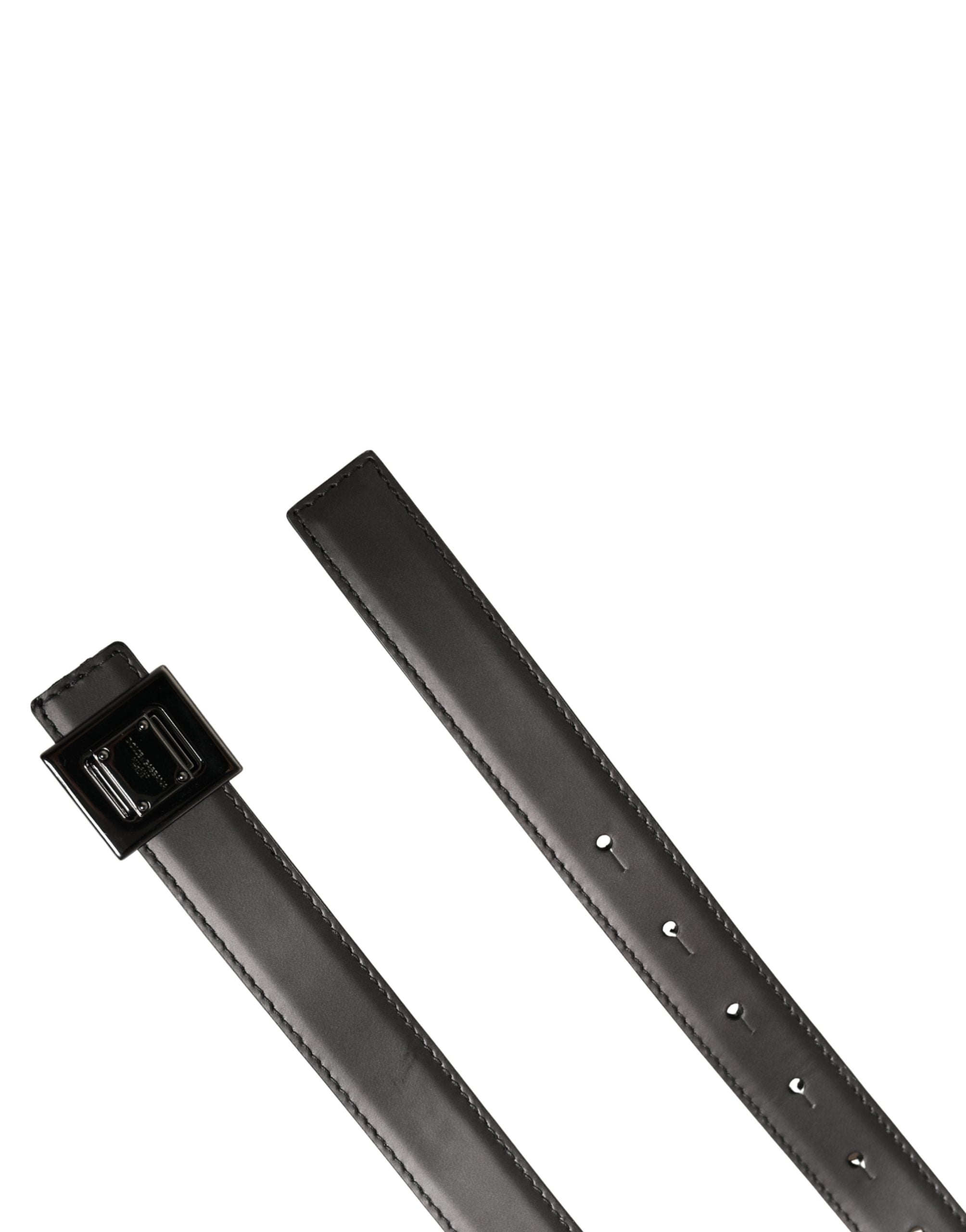 Dolce & Gabbana Men's Belt with Silver Classic Leather Buckle and Square Pin-7