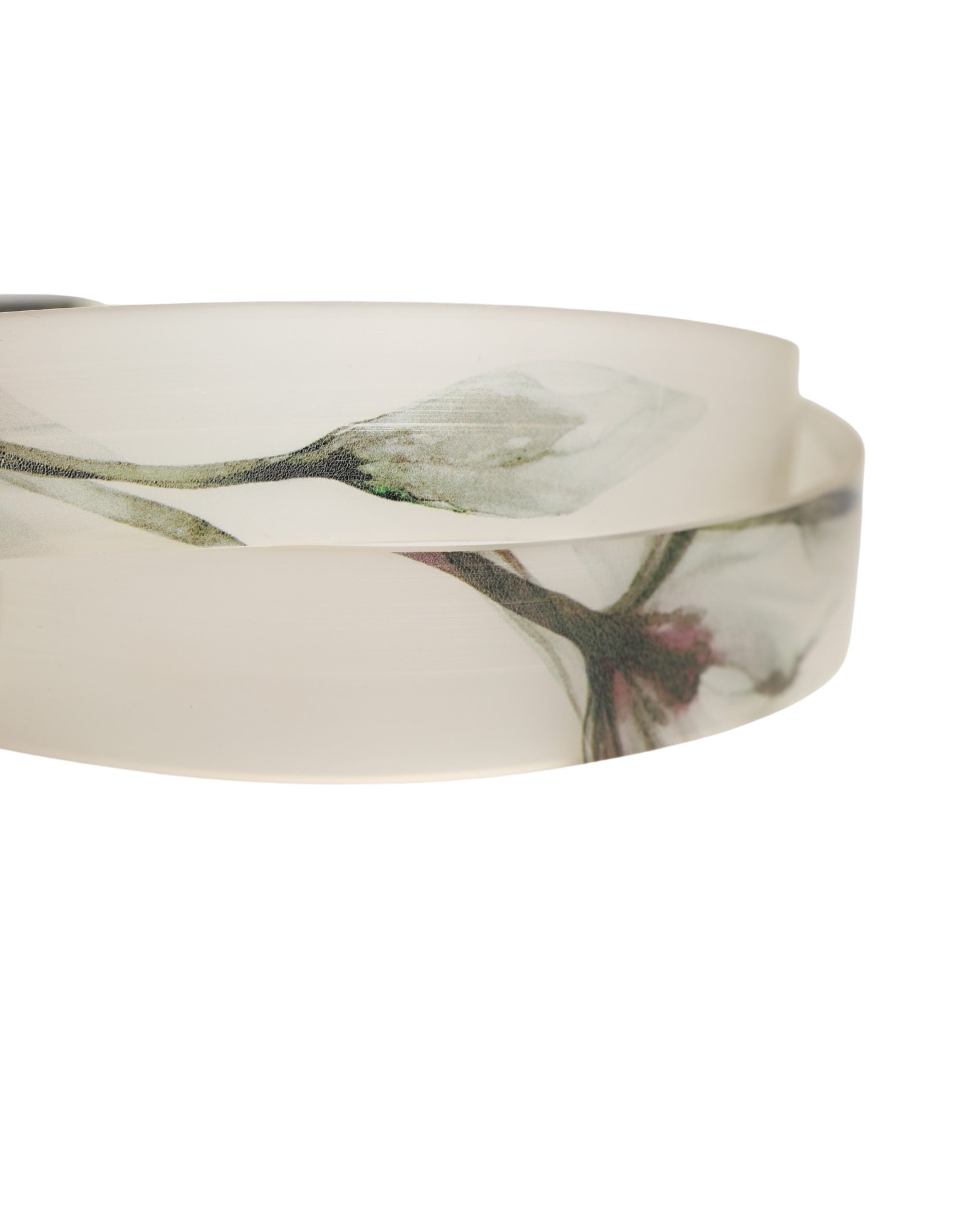 Dolce & Gabbana Men's Belt with White Floral PVC Embossing and Silver Metal Buckle-5