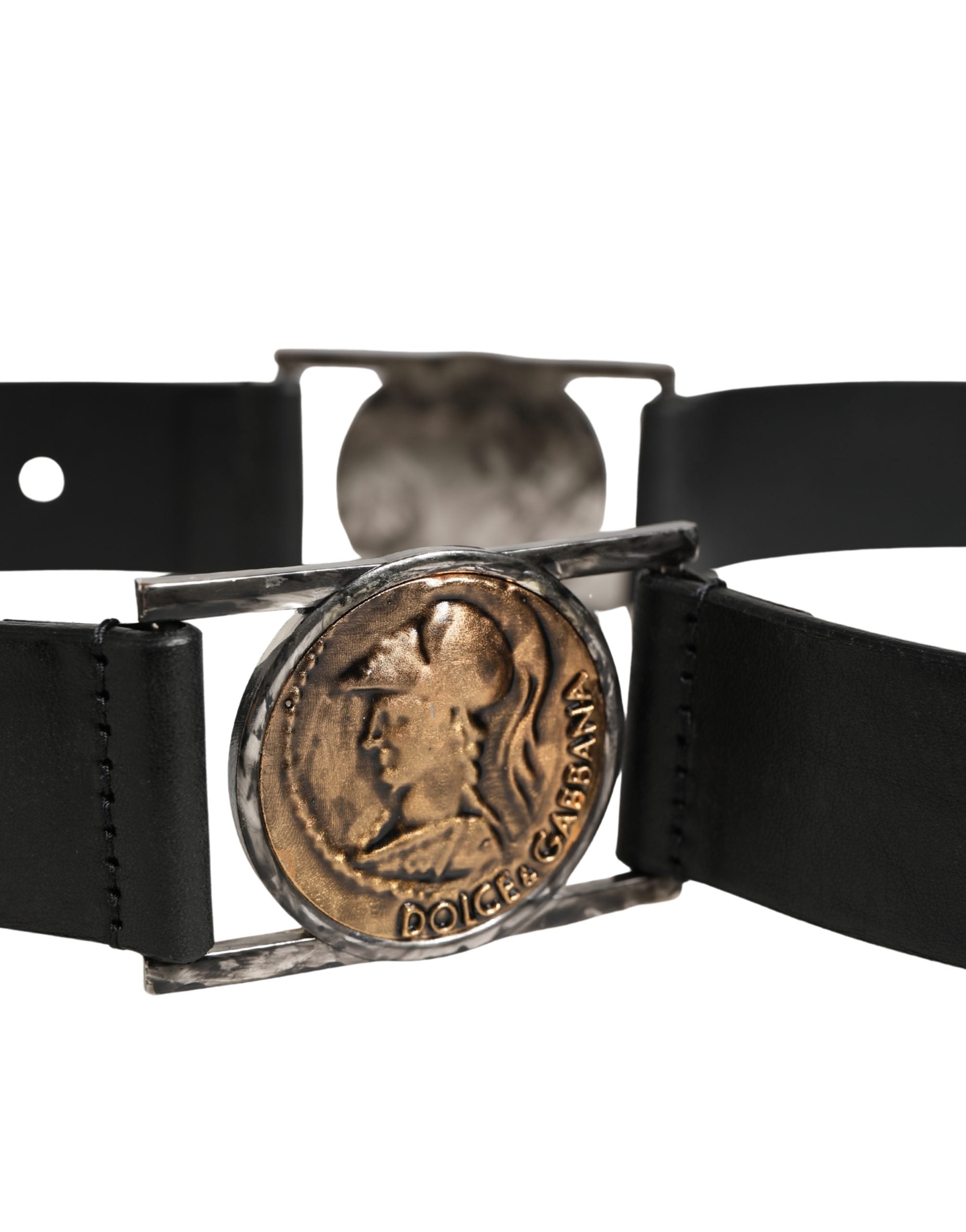 Dolce & Gabbana Herrenschwarzer Klassischer Ledergürtel mit Metallschnalle-6