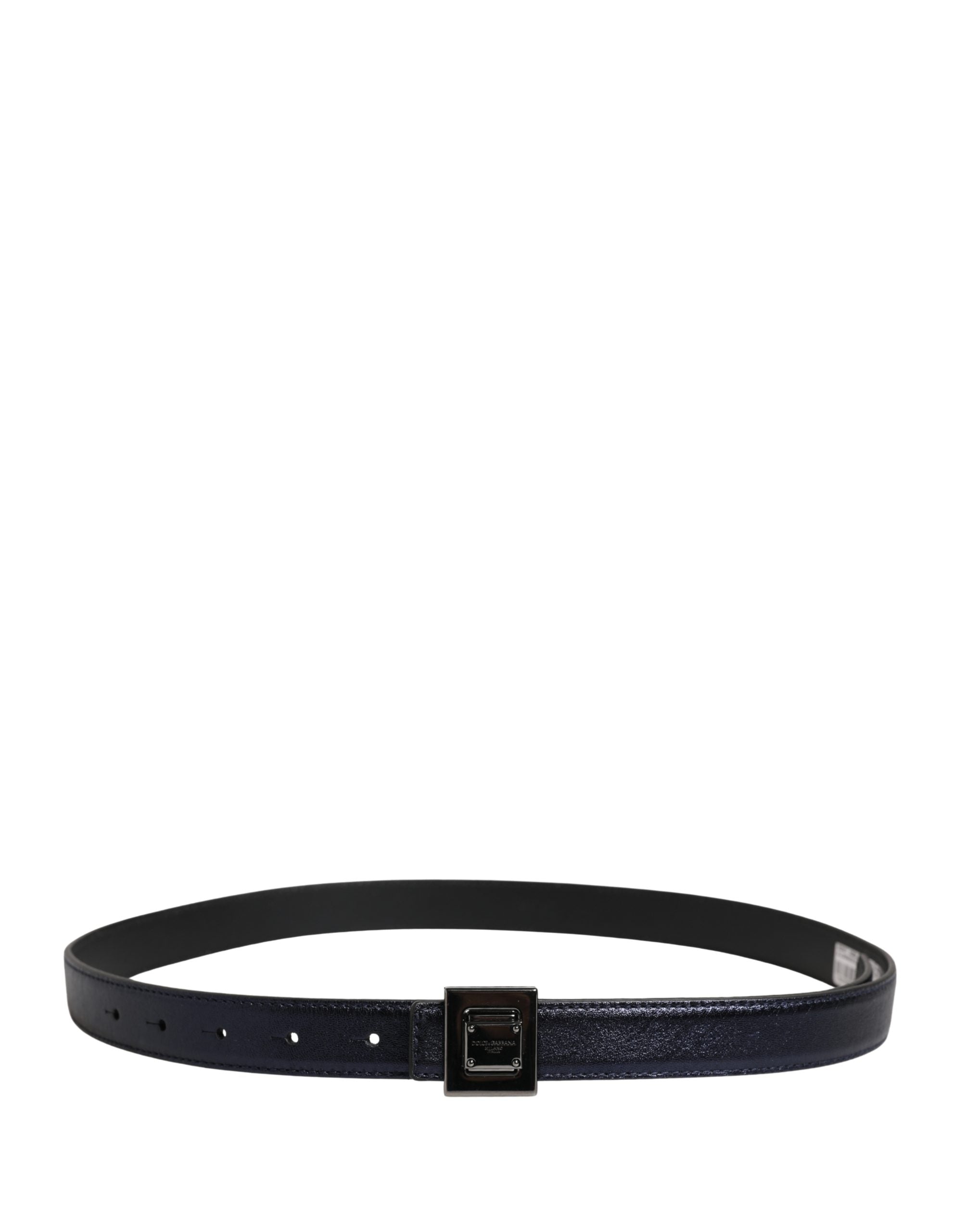 Dolce & Gabbana Men's Black Leather Buckle, Classic, Square-3