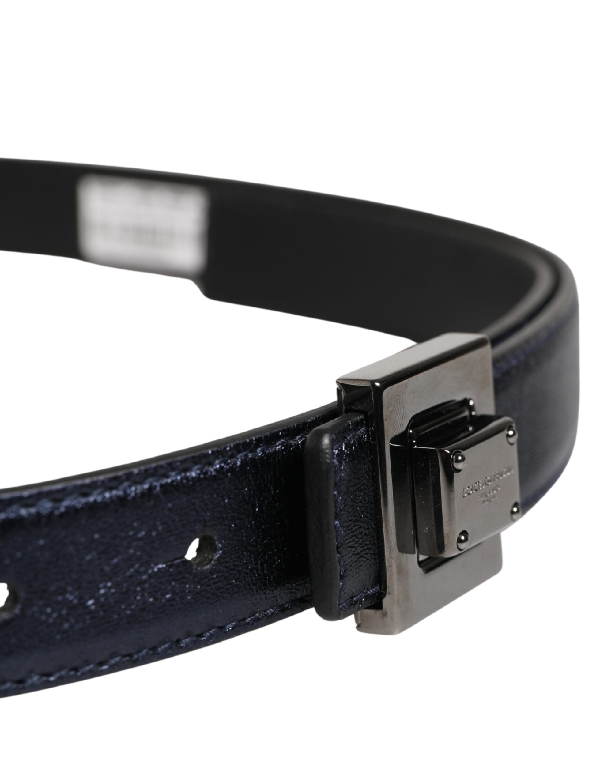 Dolce & Gabbana Men's Black Leather Buckle, Classic, Square-4