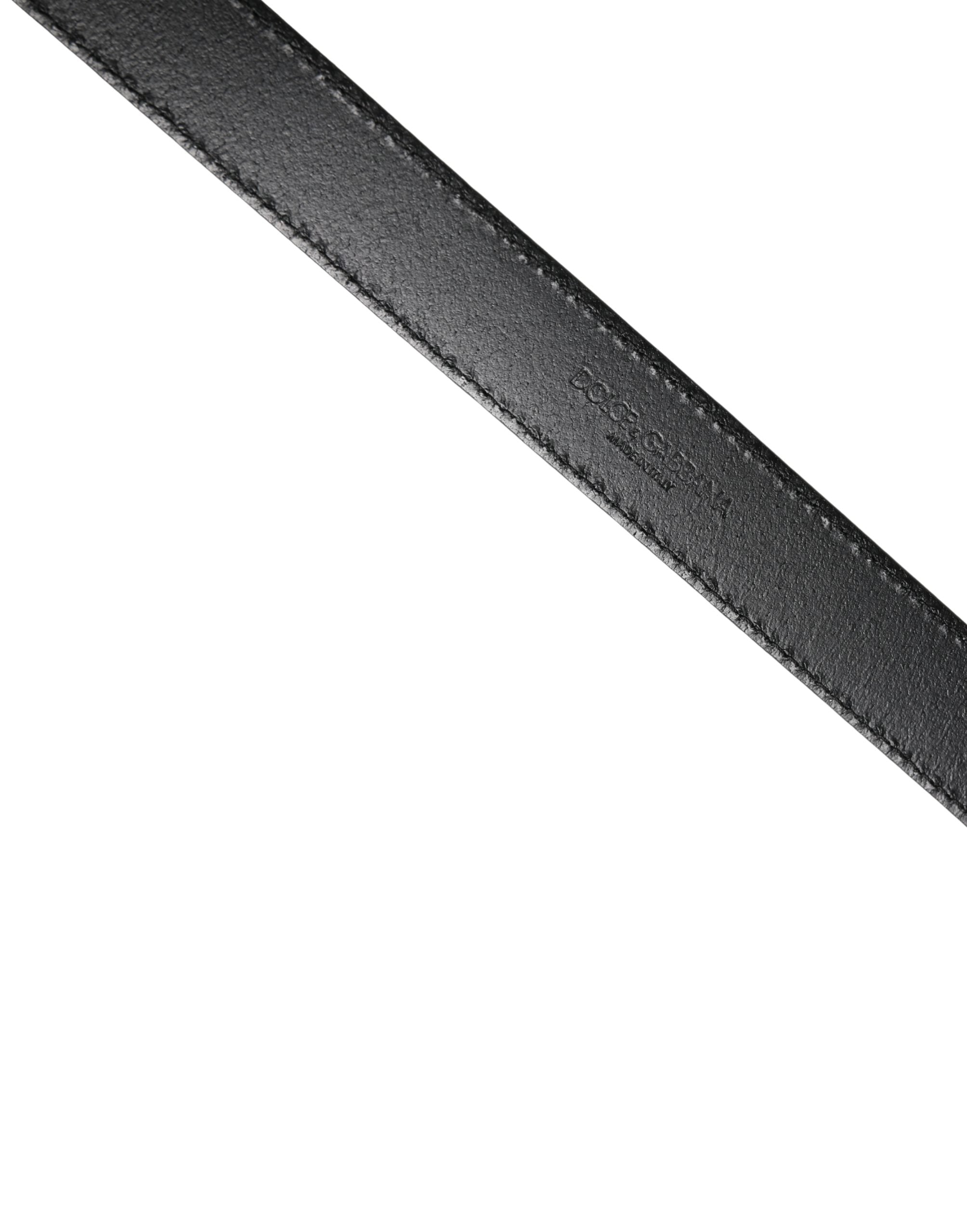 Dolce & Gabbana Men's Black Leather Buckle, Classic, Square-6