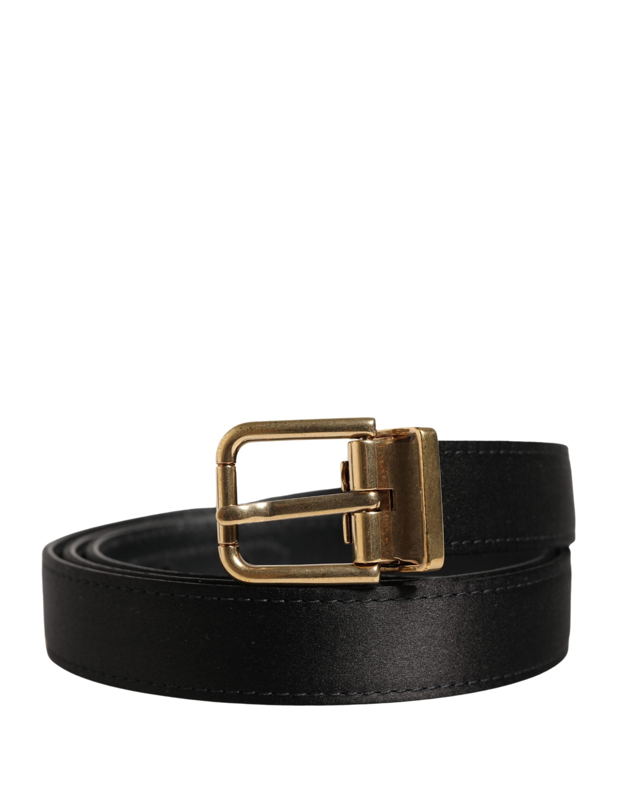 Dolce & Gabbana Men's black viscose belt with metal buckle-1