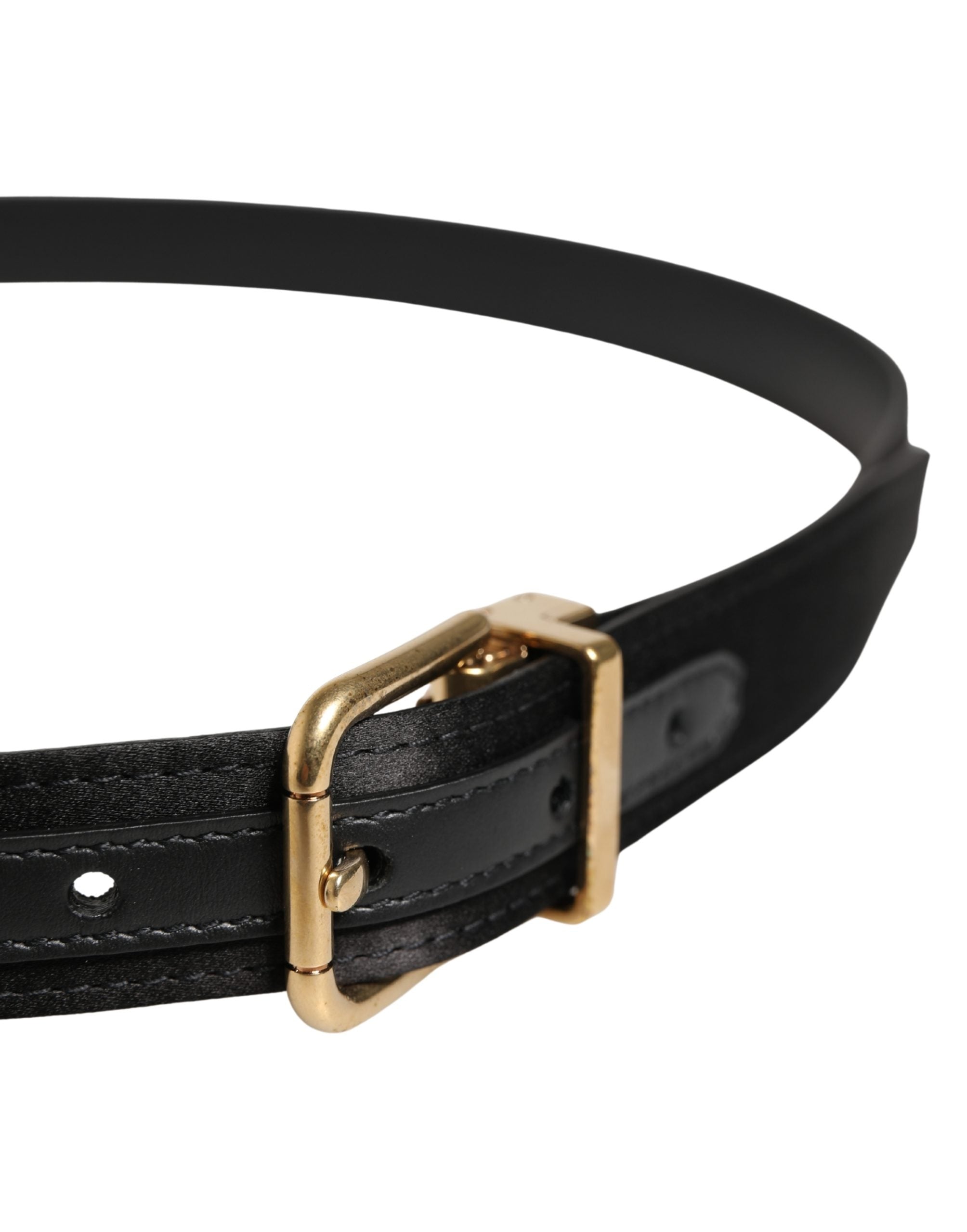 Dolce & Gabbana Men's black viscose belt with metal buckle-4