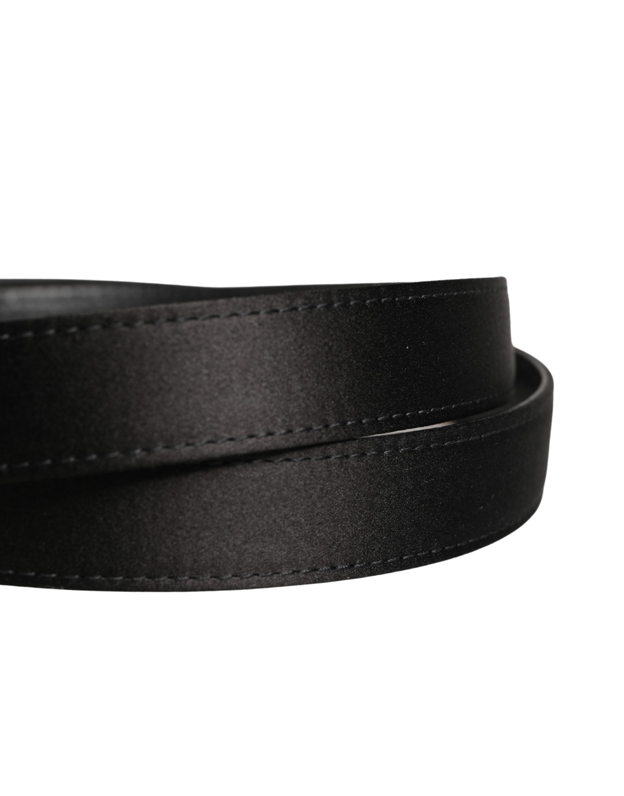Dolce & Gabbana Men's black viscose belt with metal buckle-5