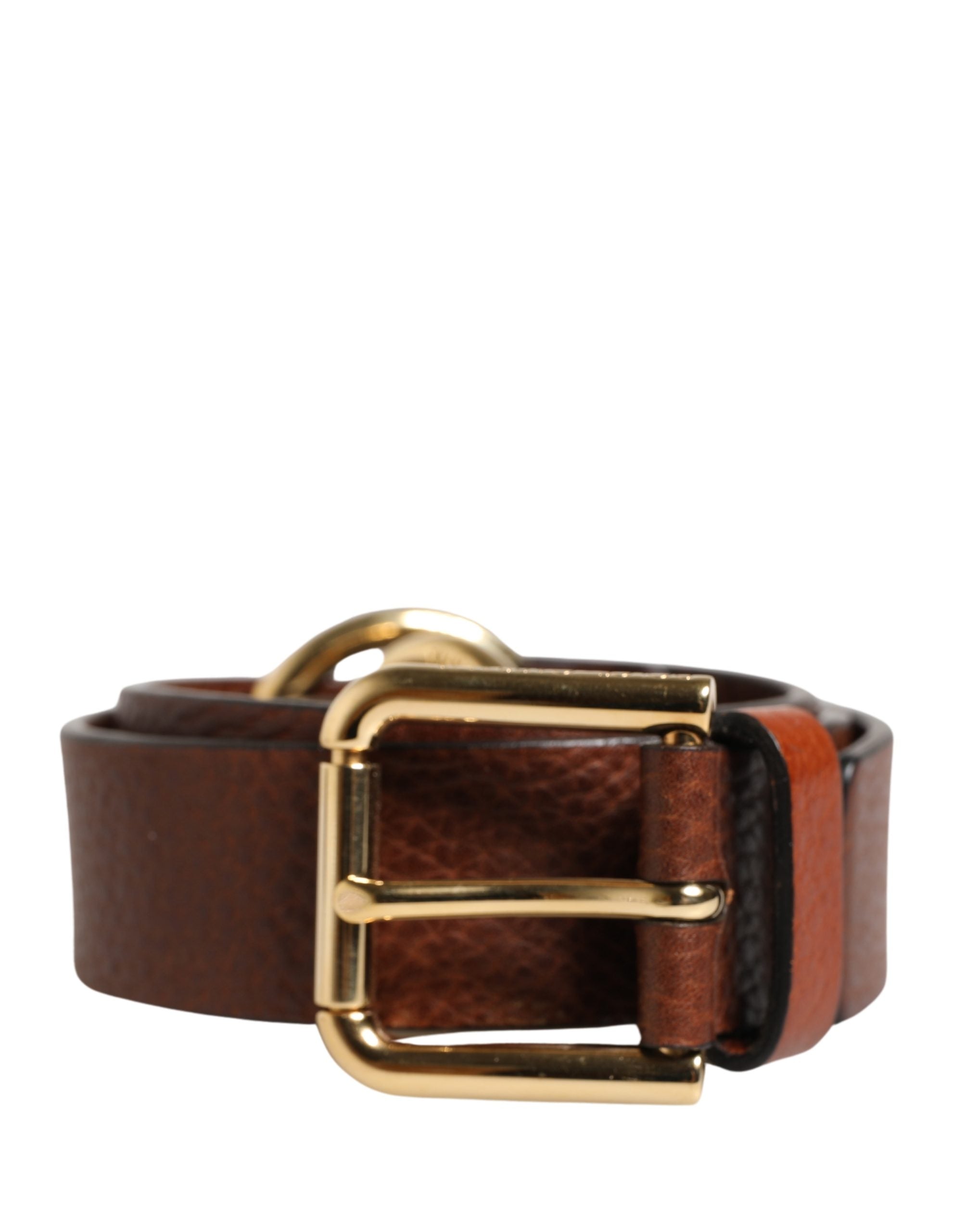 Dolce & Gabbana Men's Brown Leather Belt with Classic Metal Buckle-1