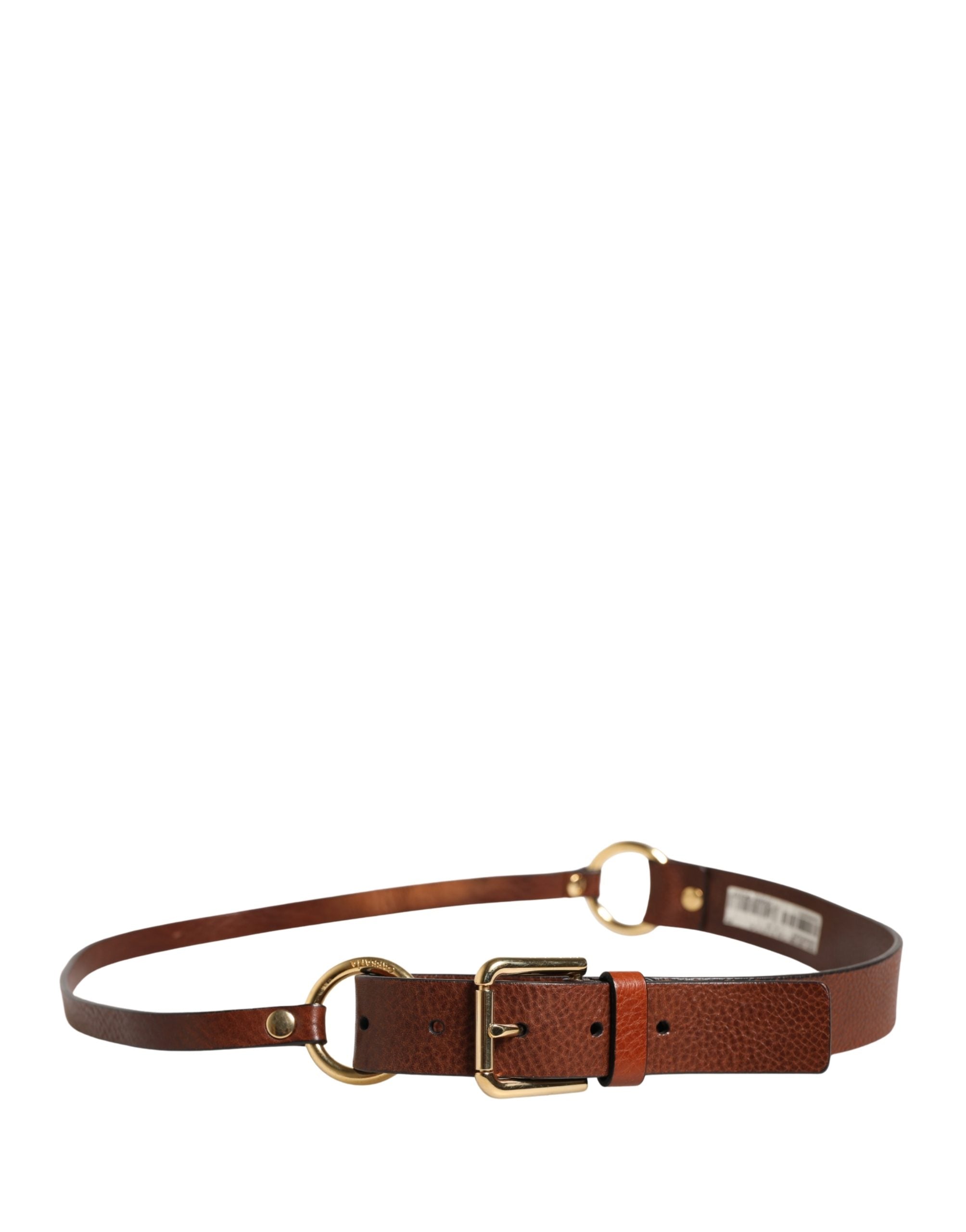 Dolce & Gabbana Men's Brown Leather Belt with Classic Metal Buckle-3
