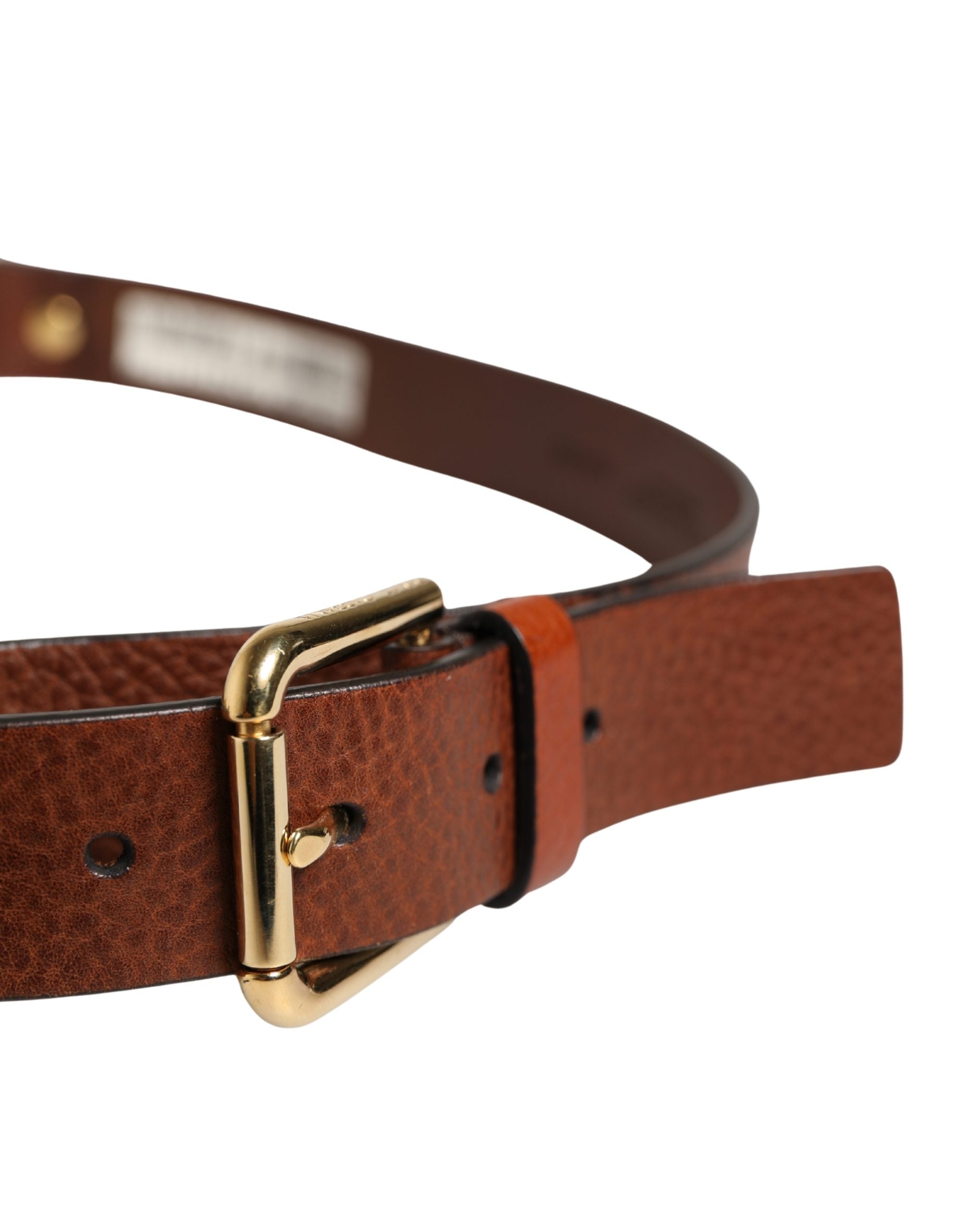 Dolce & Gabbana Men's Brown Leather Belt with Classic Metal Buckle-4
