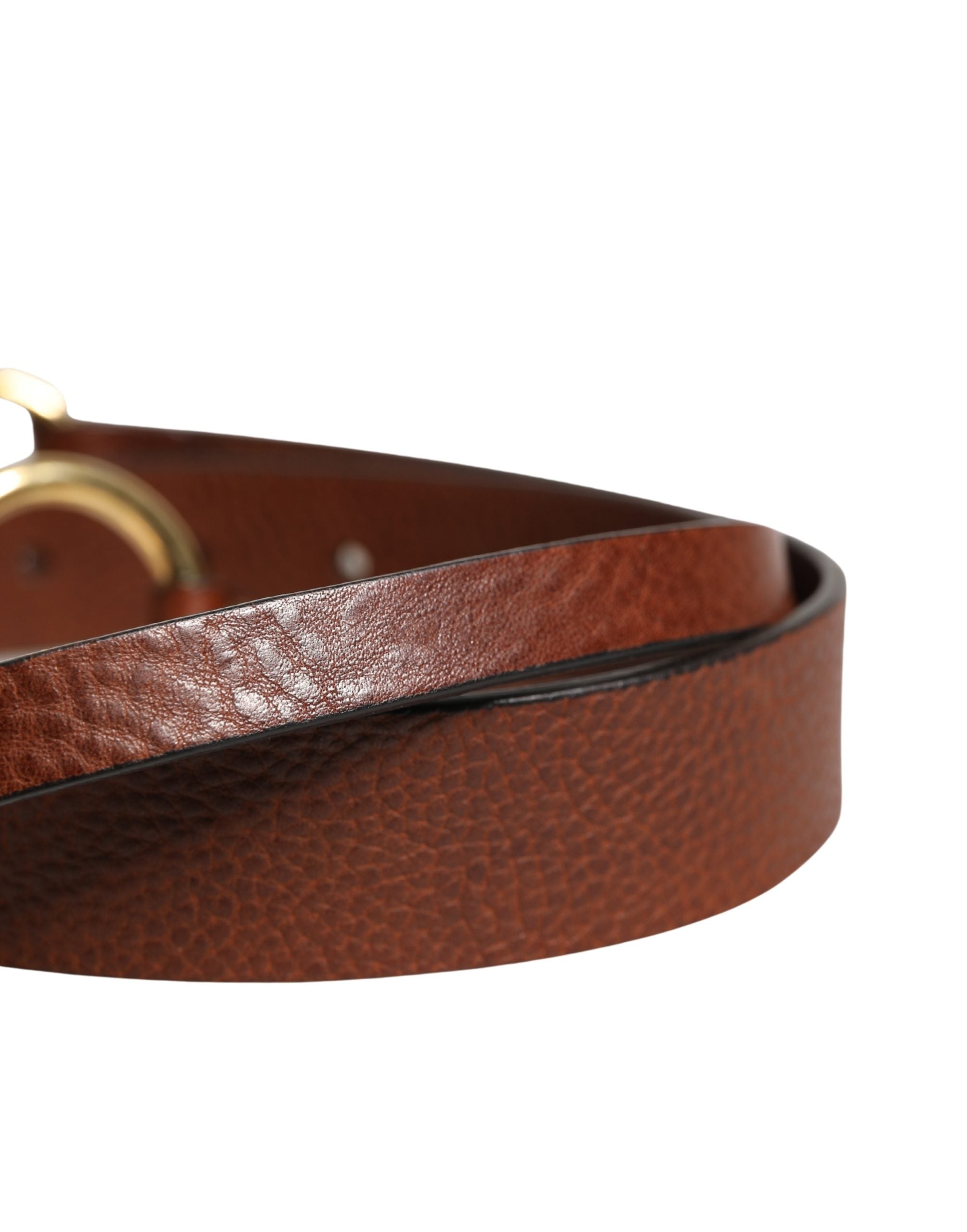 Dolce & Gabbana Men's Brown Leather Belt with Classic Metal Buckle-5