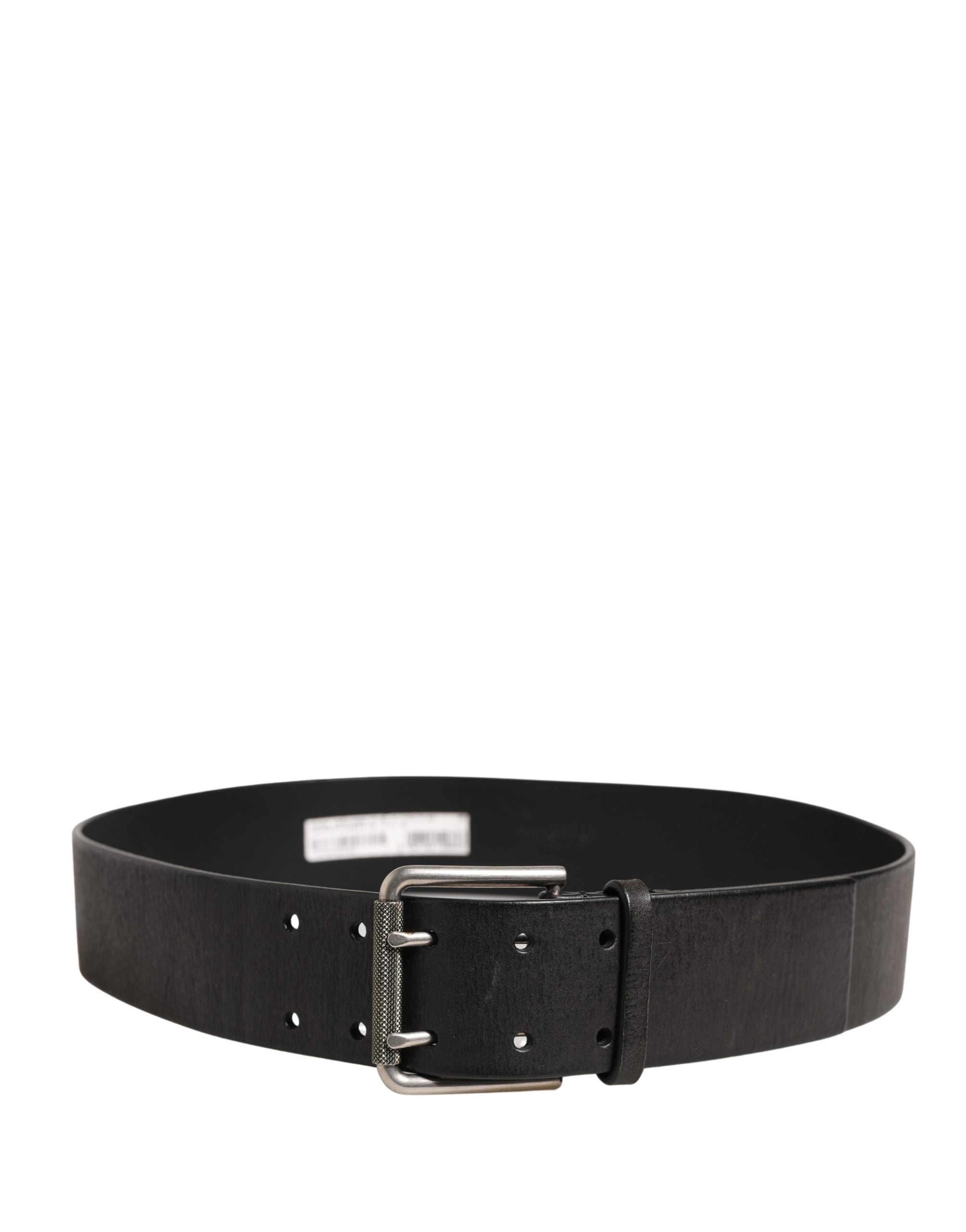 Dolce & Gabbana Herrenschließe aus schwarzem Leder mit Metallschnalle-3