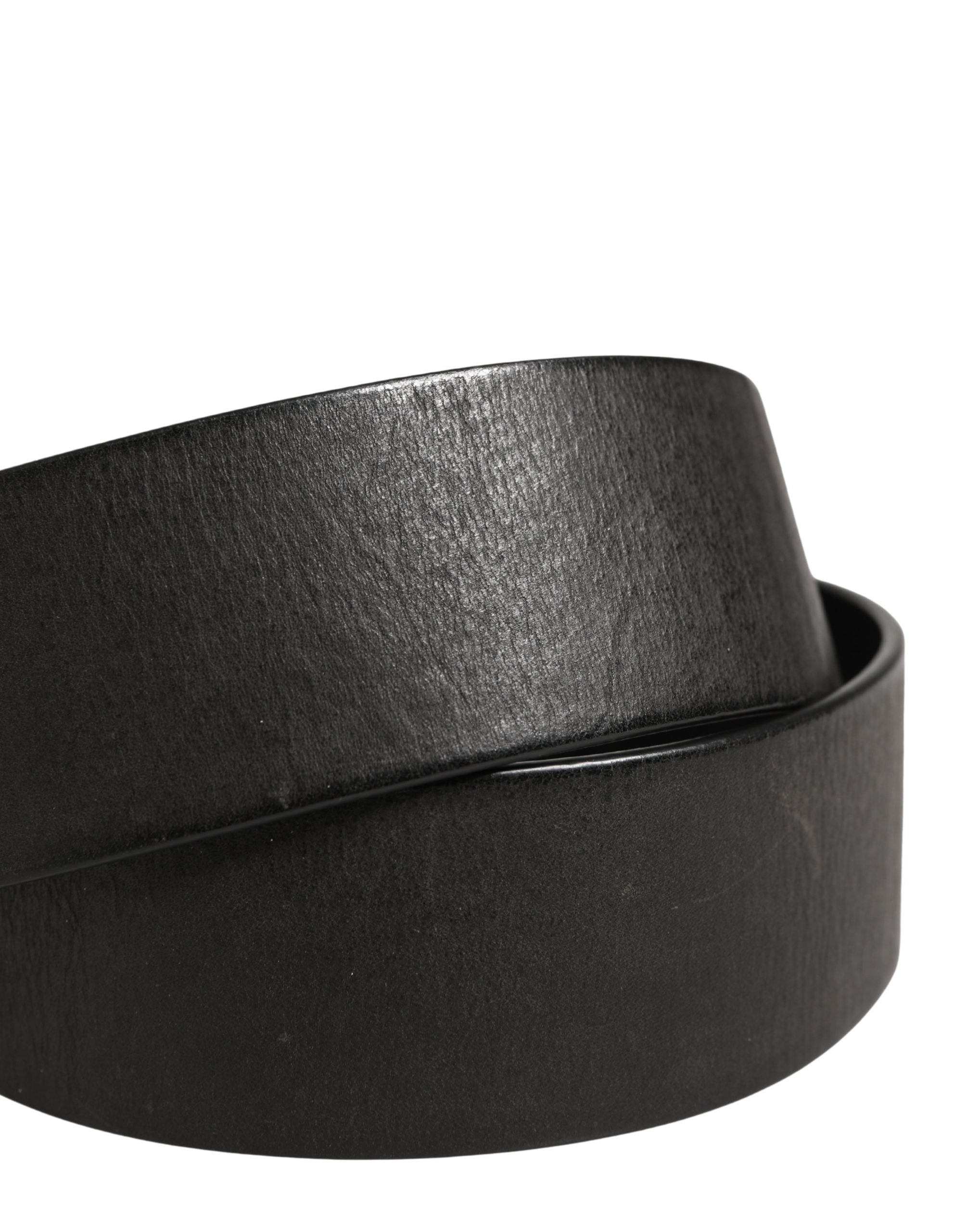 Dolce & Gabbana Herrenschließe aus schwarzem Leder mit Metallschnalle-5