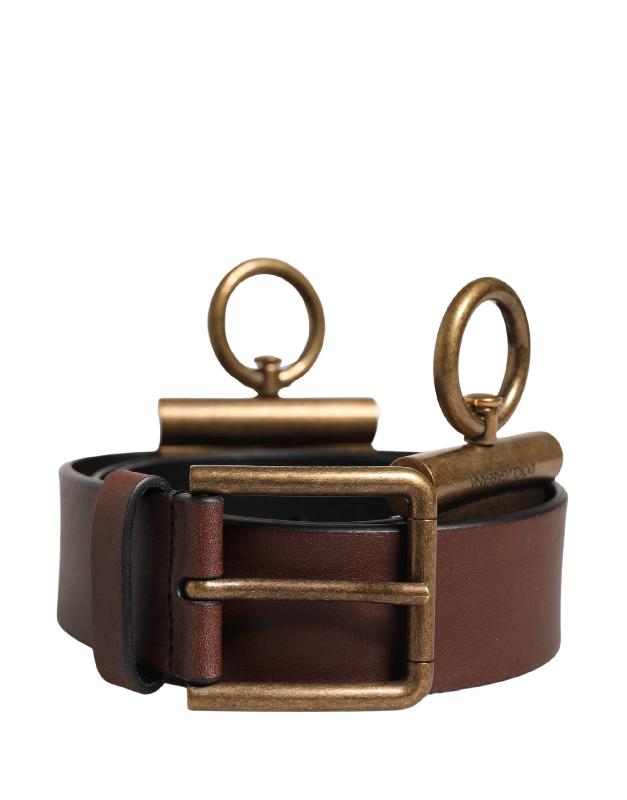 Dolce & Gabbana Men's Brown Leather Belt with Classic Metal Buckle-1