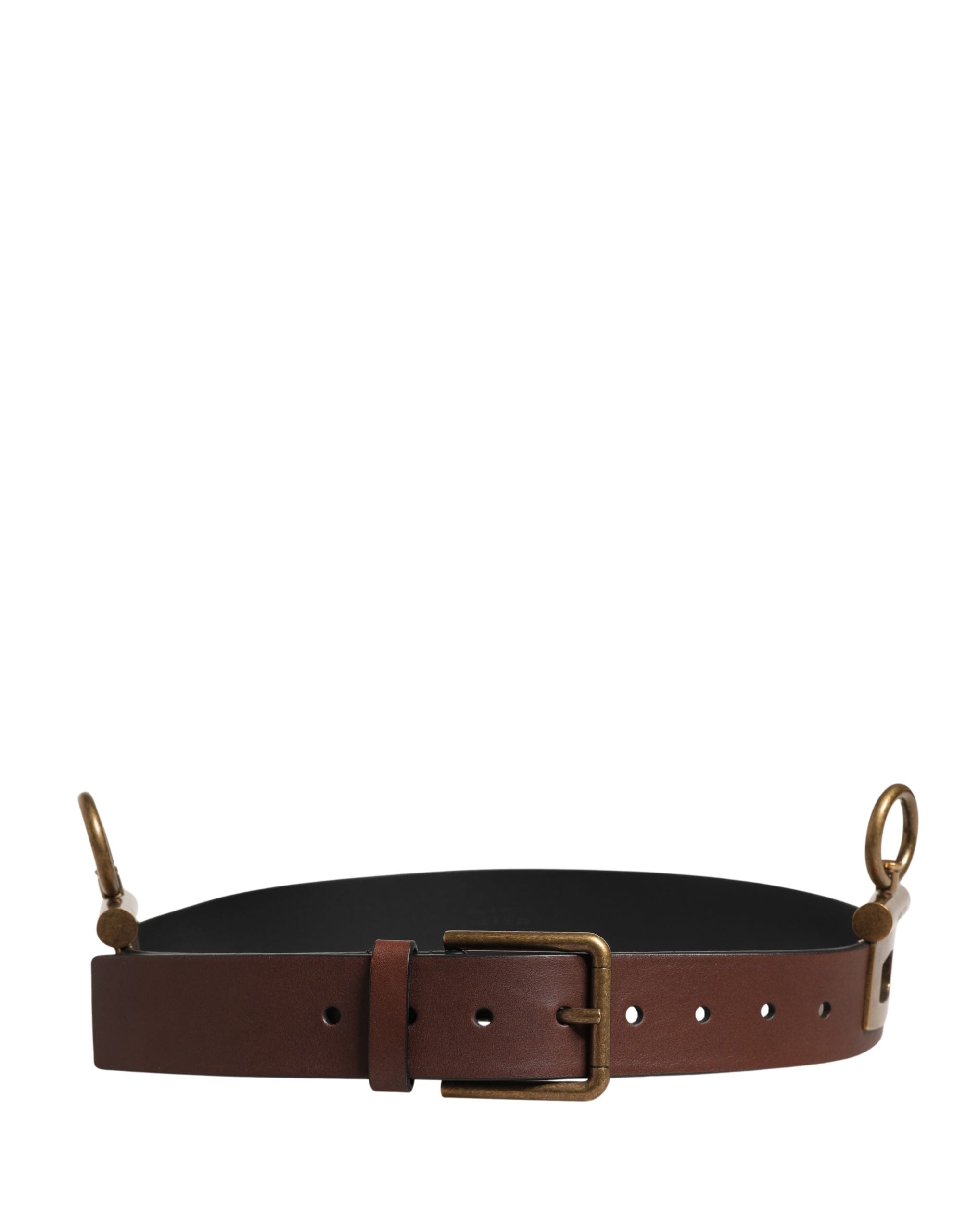 Dolce & Gabbana Men's Brown Leather Belt with Classic Metal Buckle-3