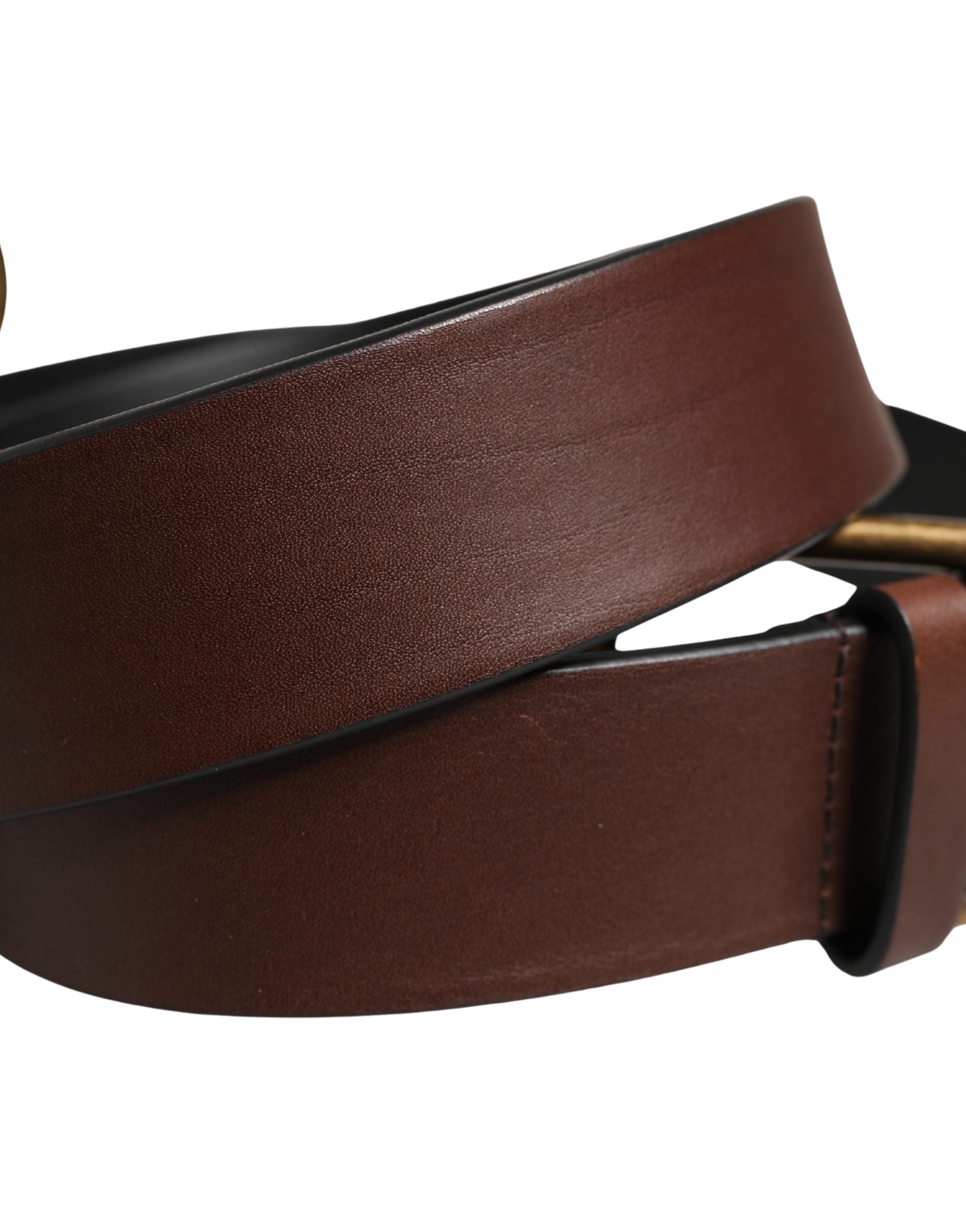 Dolce & Gabbana Men's Brown Leather Belt with Classic Metal Buckle-5